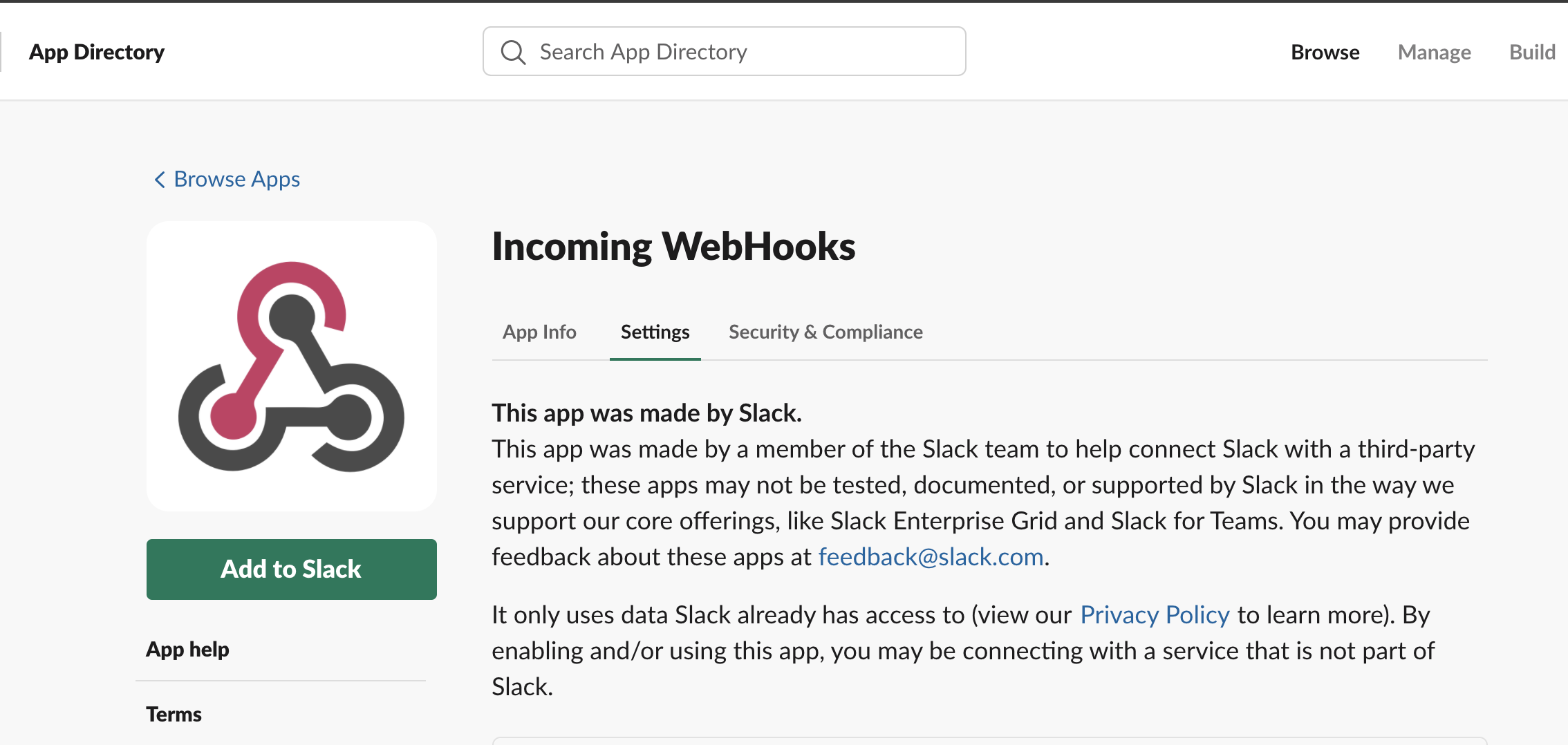 Slack 传入 Webhook