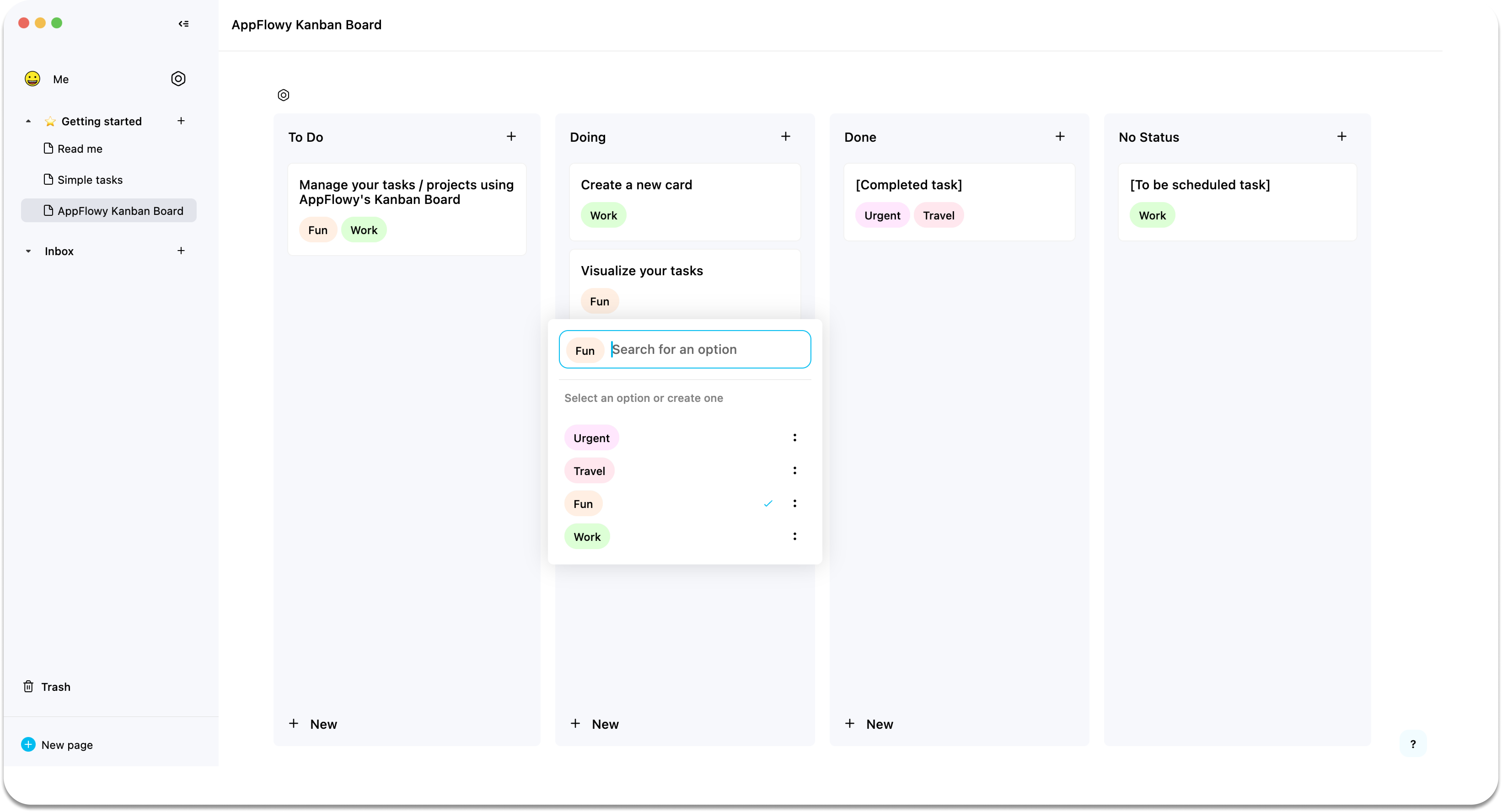 AppFlowy任务管理界面