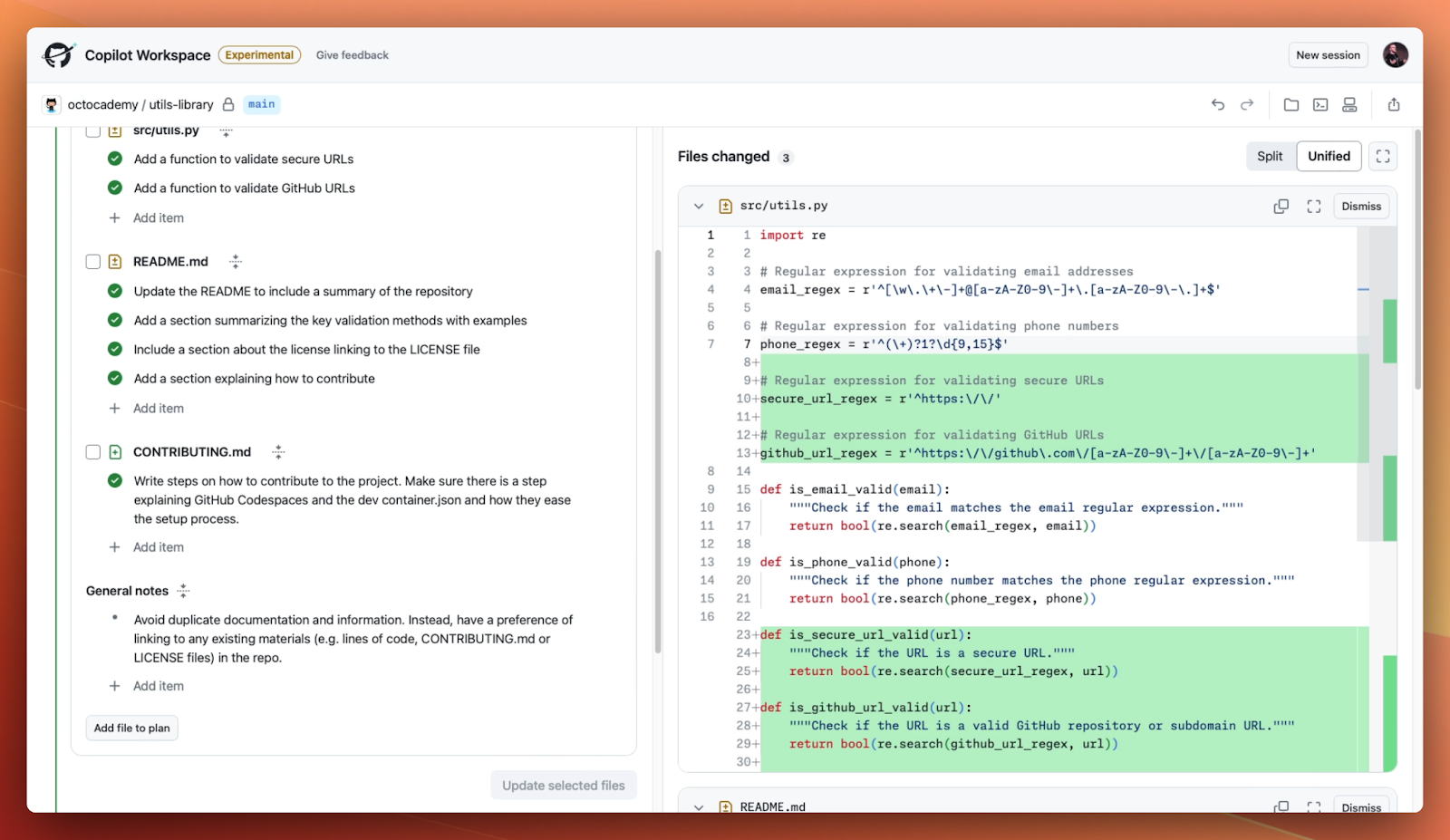 GitHub Copilot Workspace界面