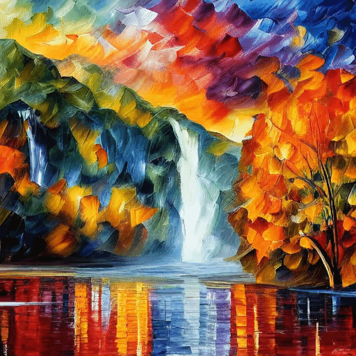 Van Gogh style waterfall