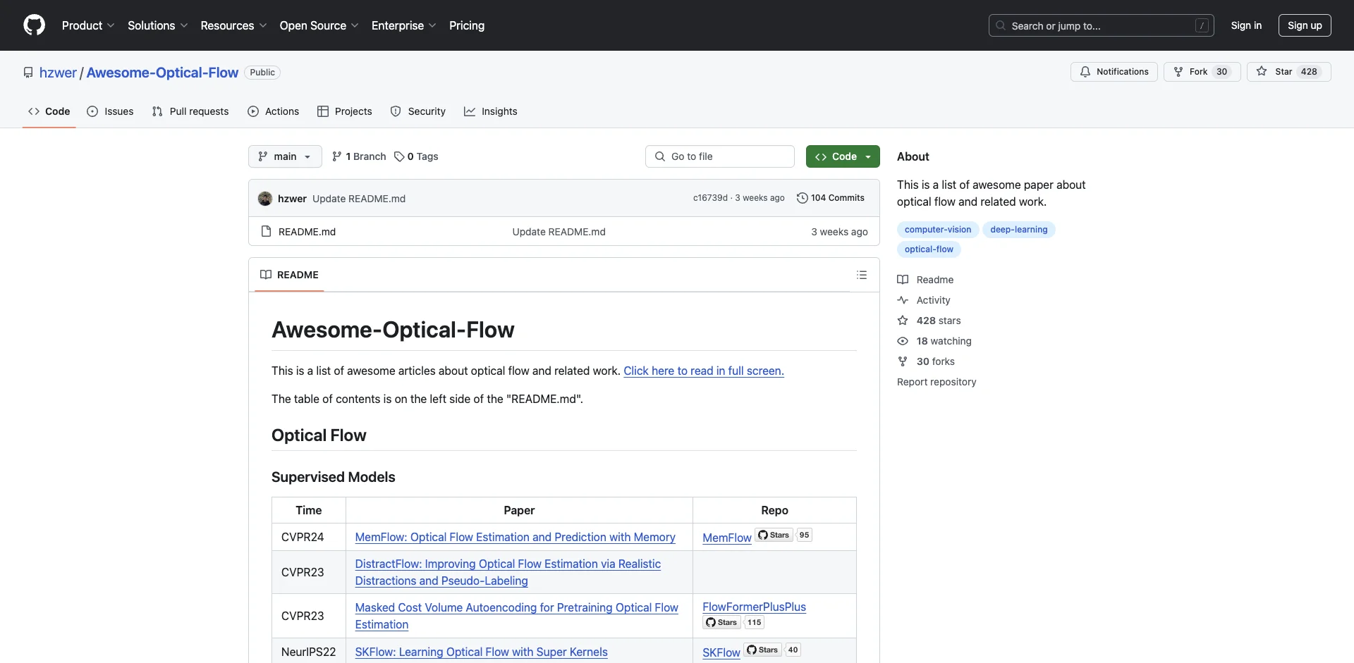 Awesome-Optical-Flow