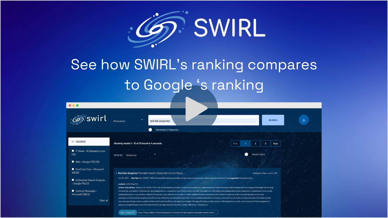 SWIRL 与 Google 排名对比