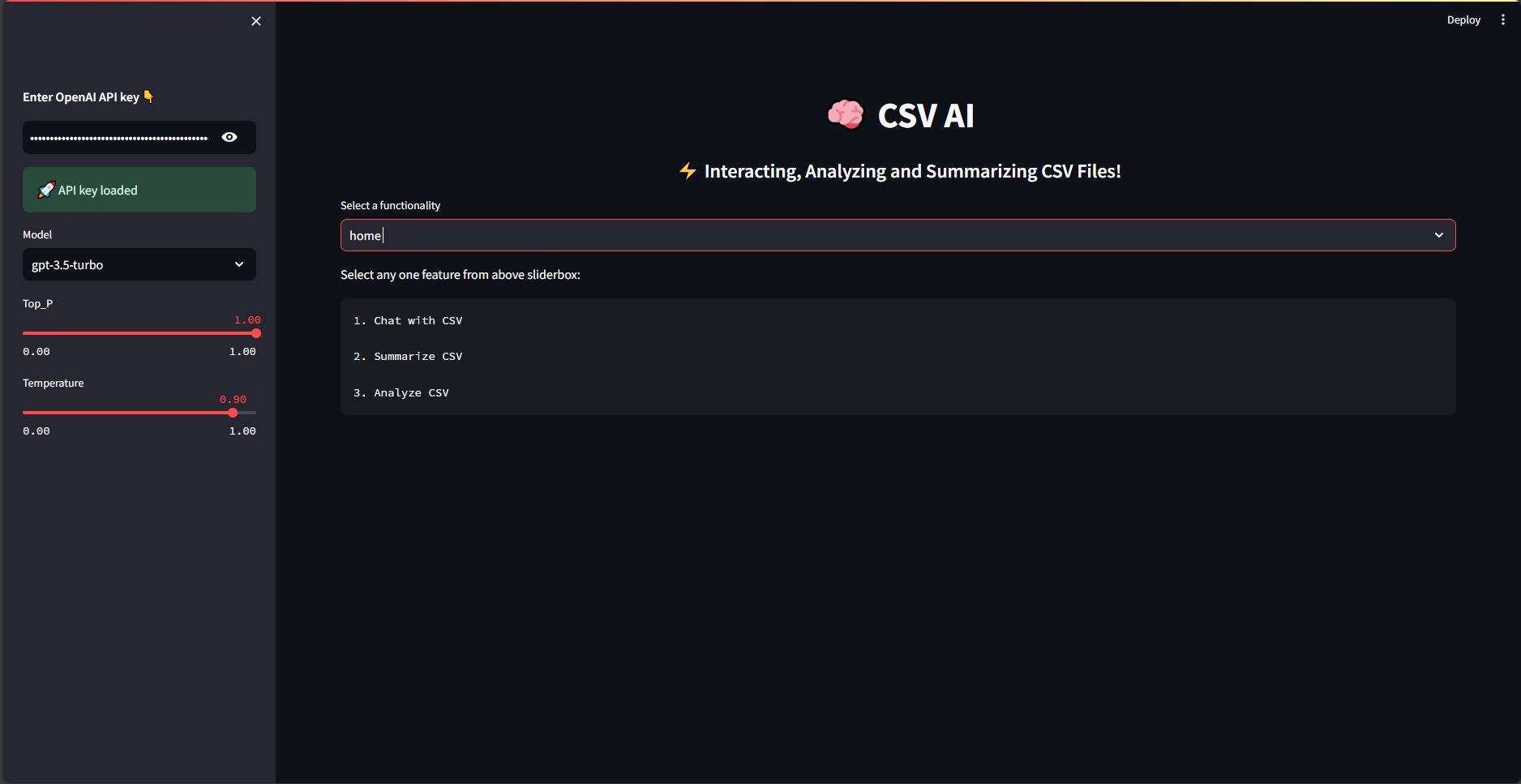 CSV-AI应用界面