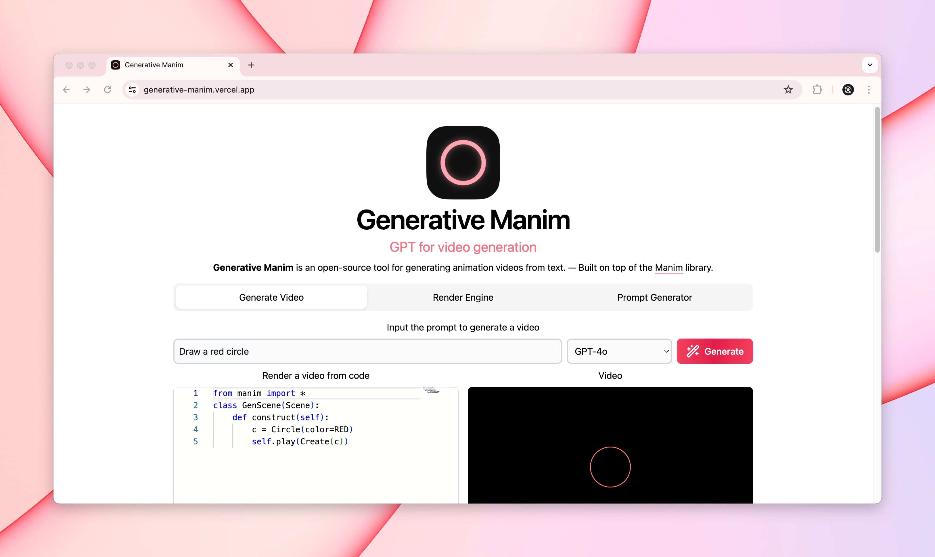 Generative Manim Preview