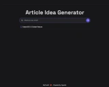 Article Idea Generator: 轻松激发创意灵感的智能工具