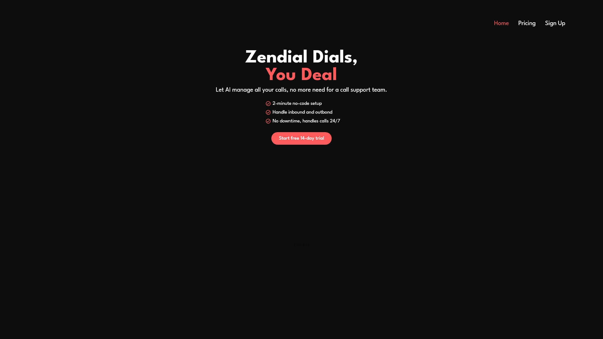 Zendial主页截图