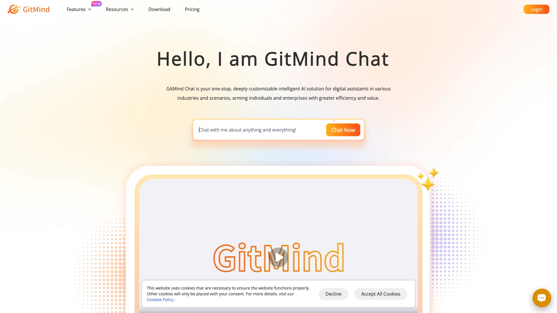 GitMind Chat 主页截图