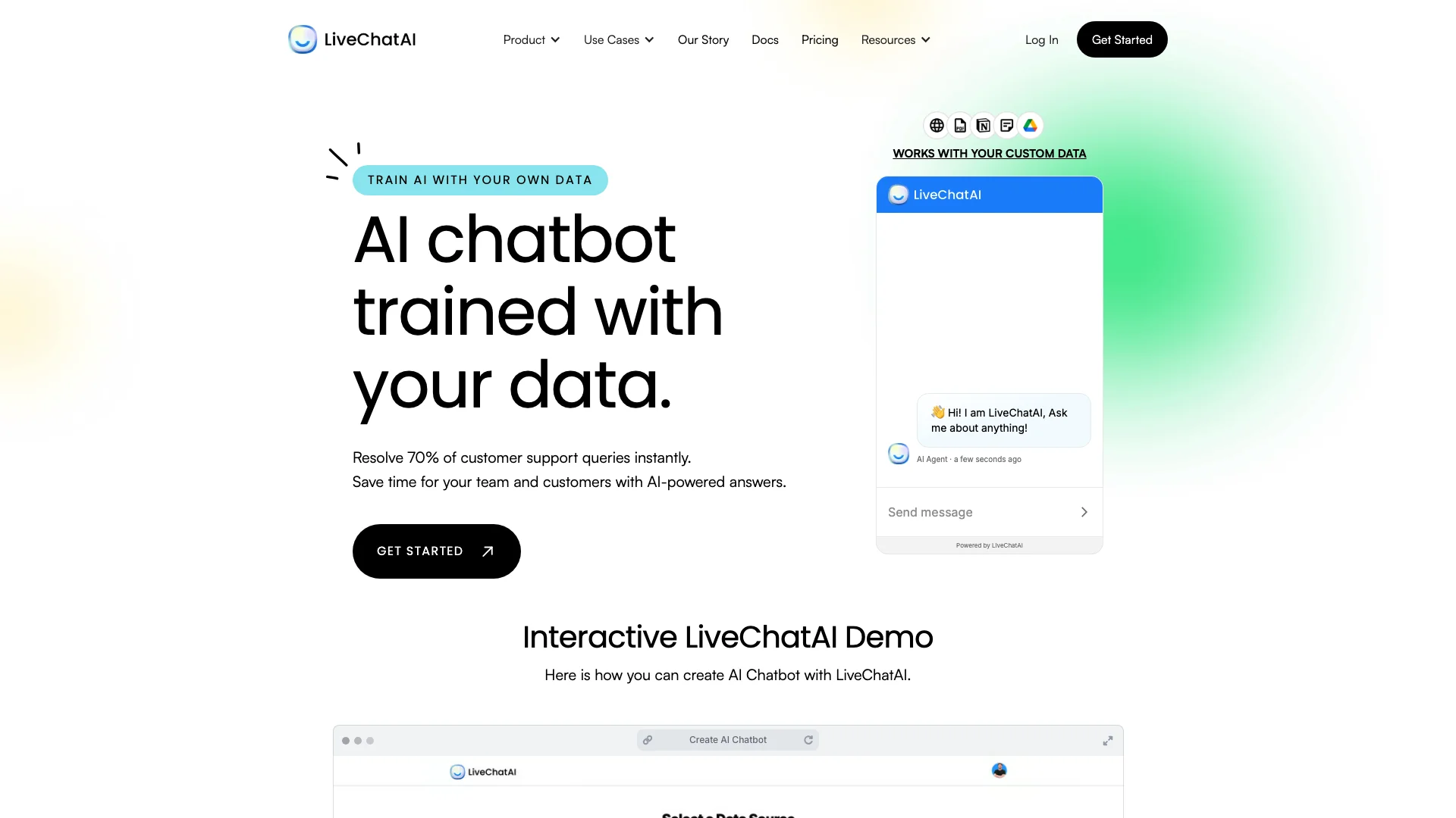 LiveChatAI 主页截图