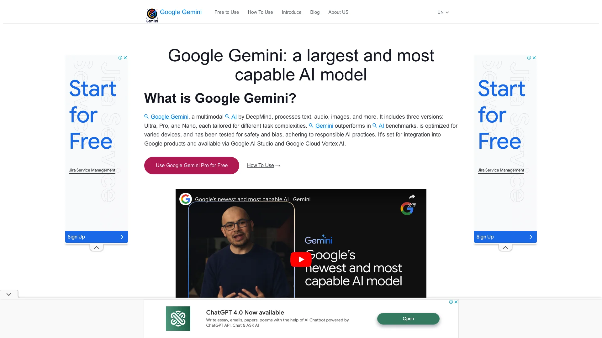 Google Gemini 项目主页截图