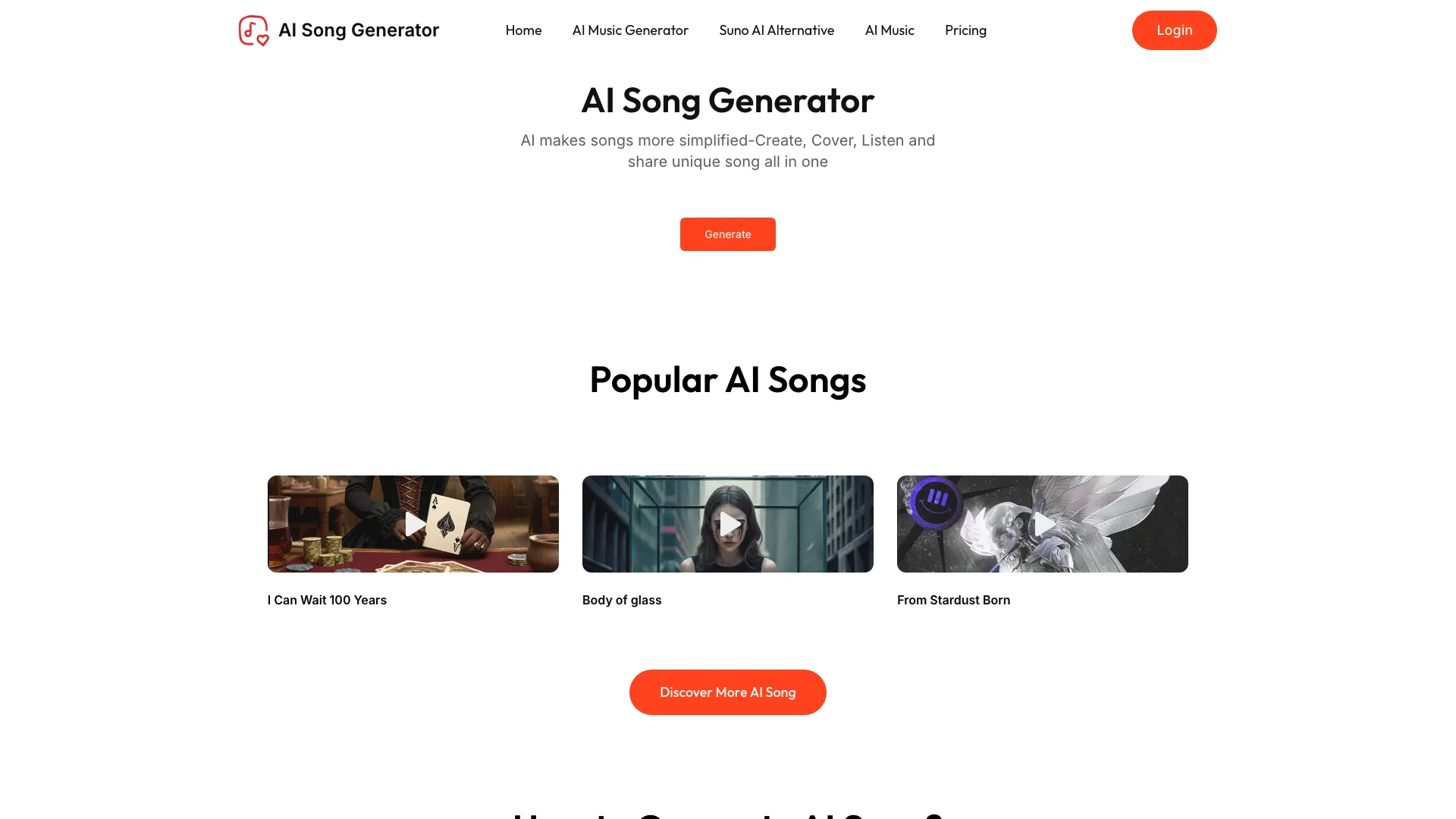 AI Song Generator主页