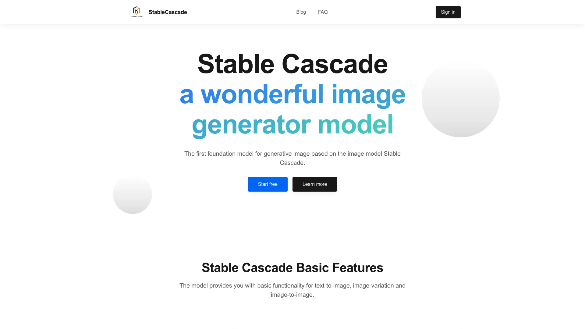 Stable Cascade 项目主页截图