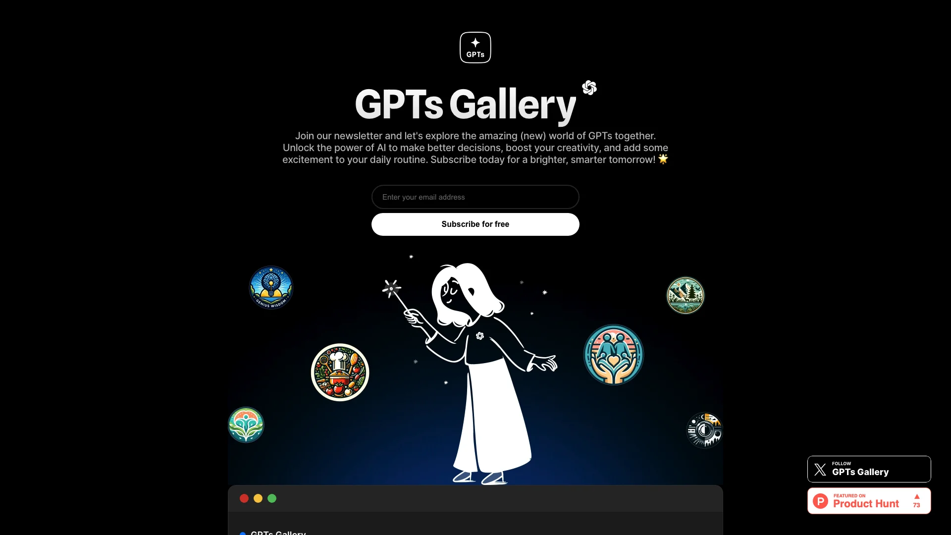 GPTs Gallery 主页截图