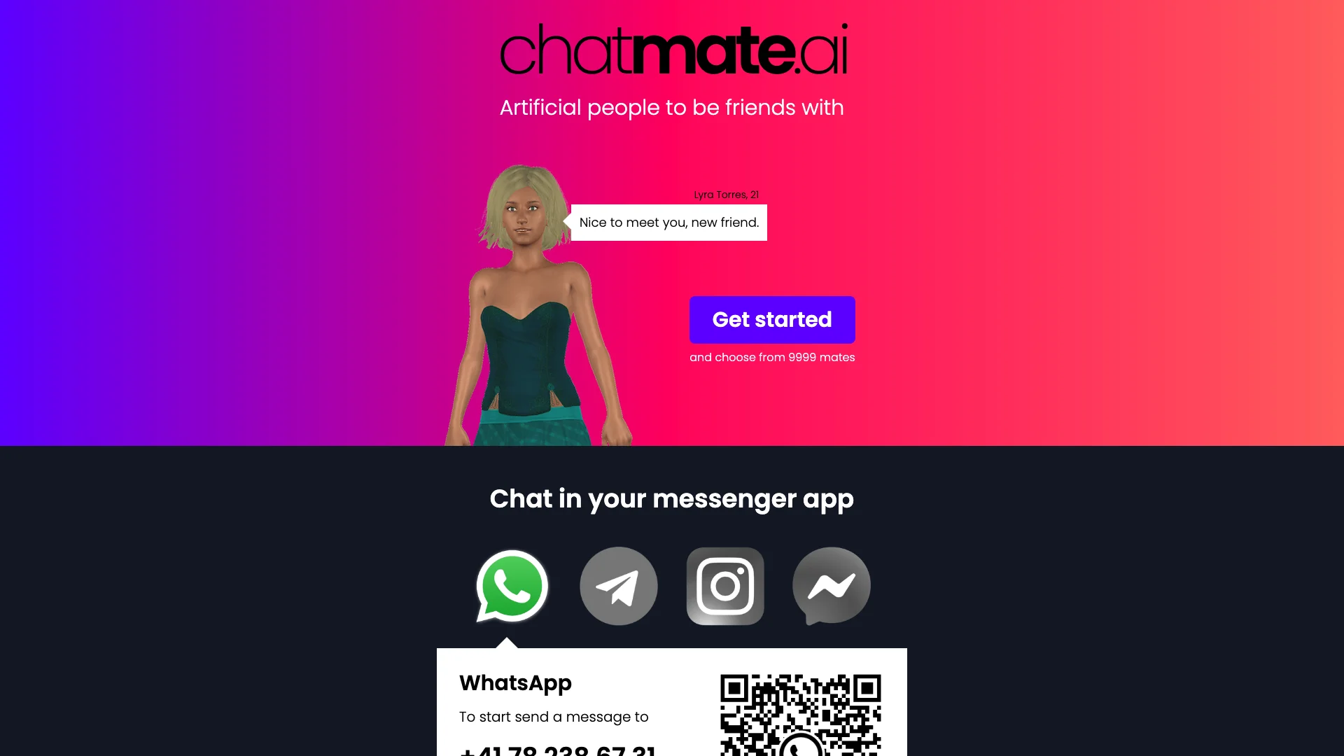 Chatmate AI 主页截图