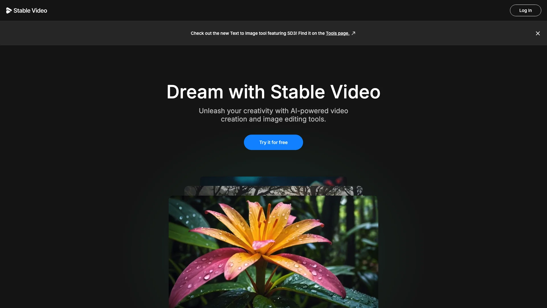 Stable Video 项目主页截图