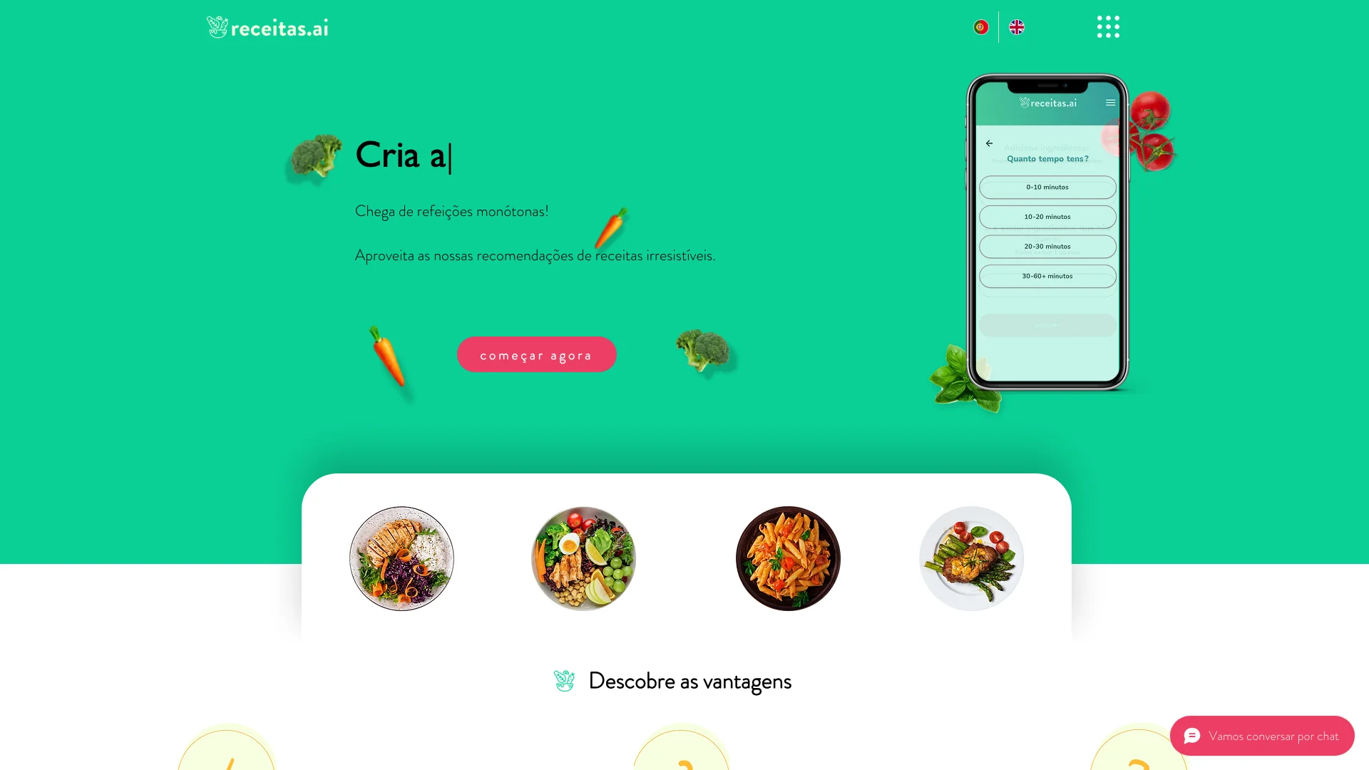 Receitas.ai 主页截图