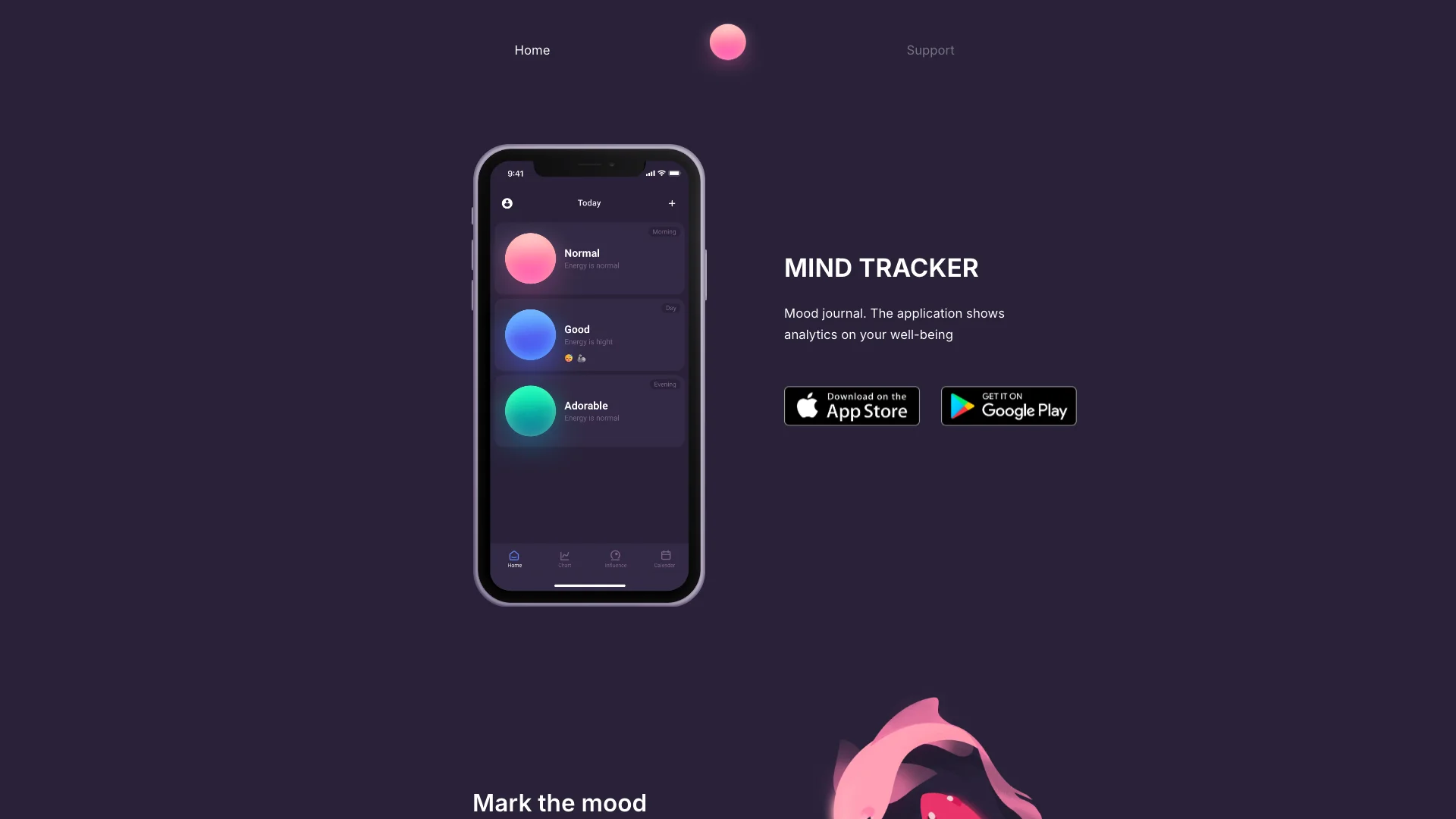 Mind Tracker 主页截图