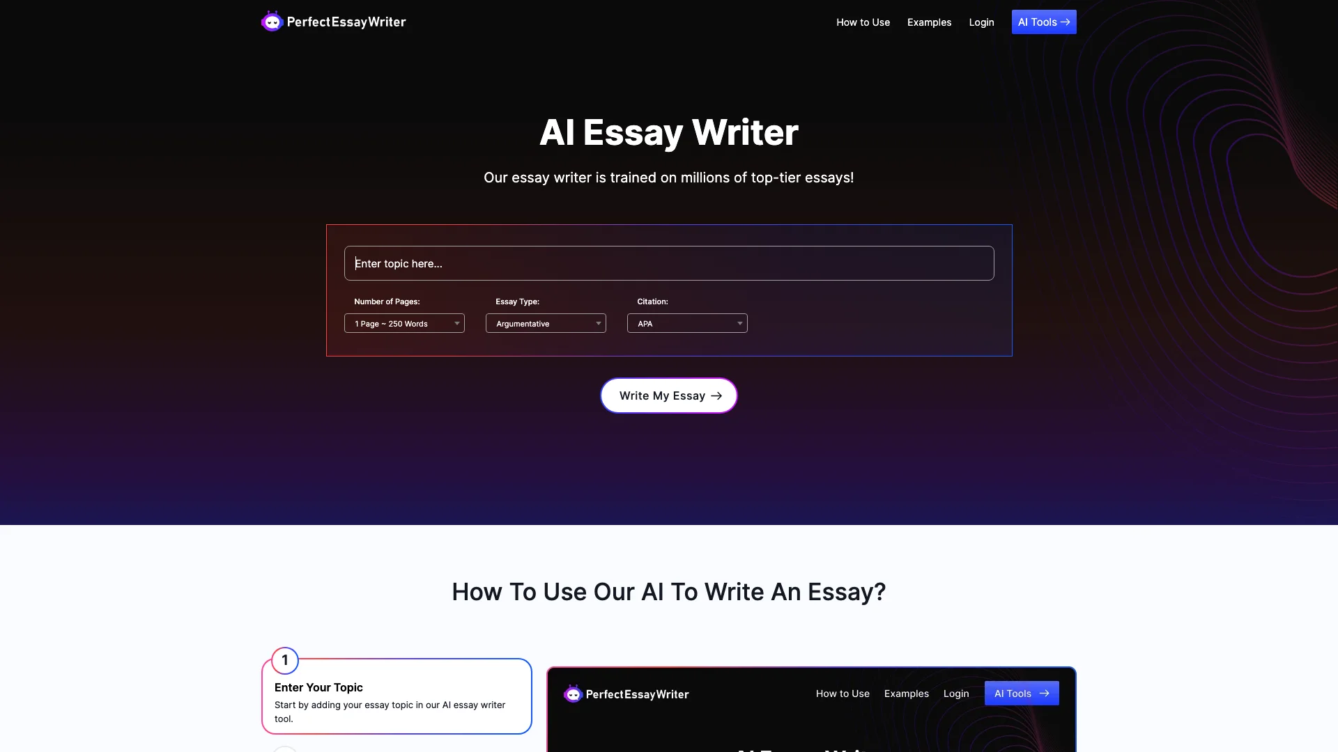 AI Essay Writer主页截图