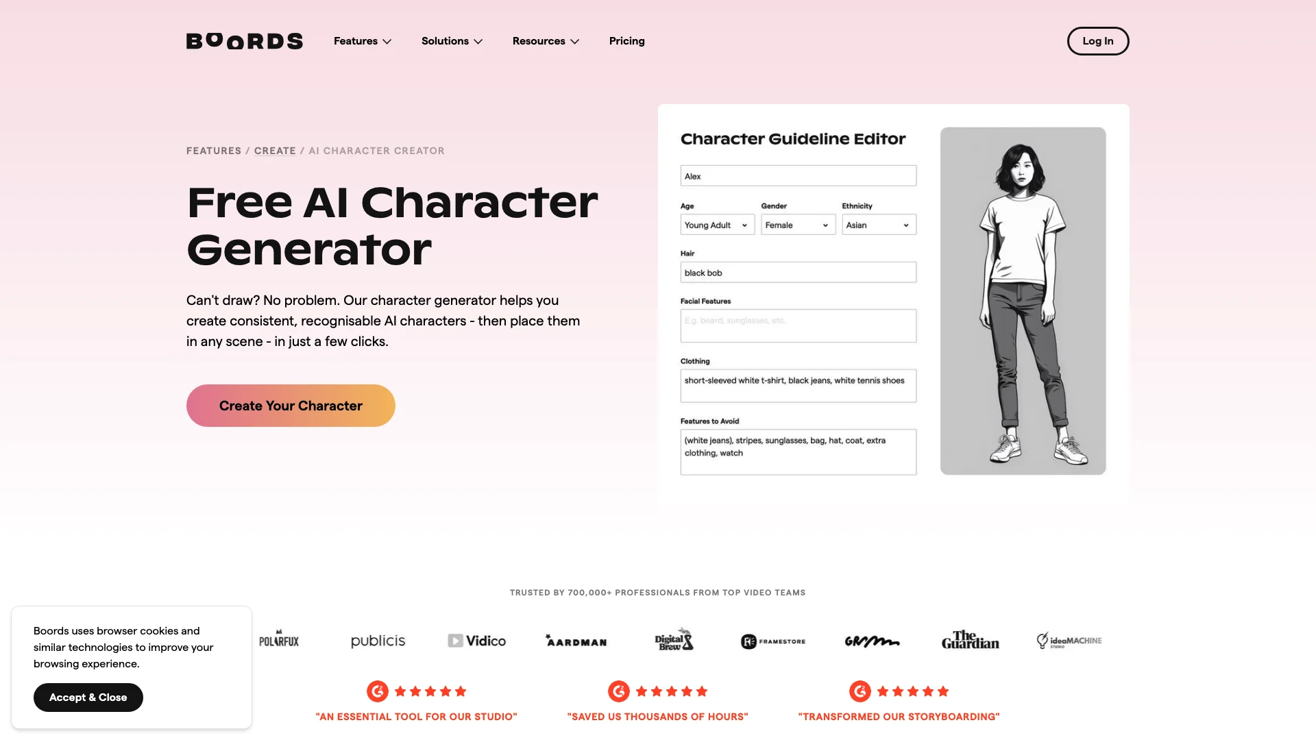 AI Character Generator 主页