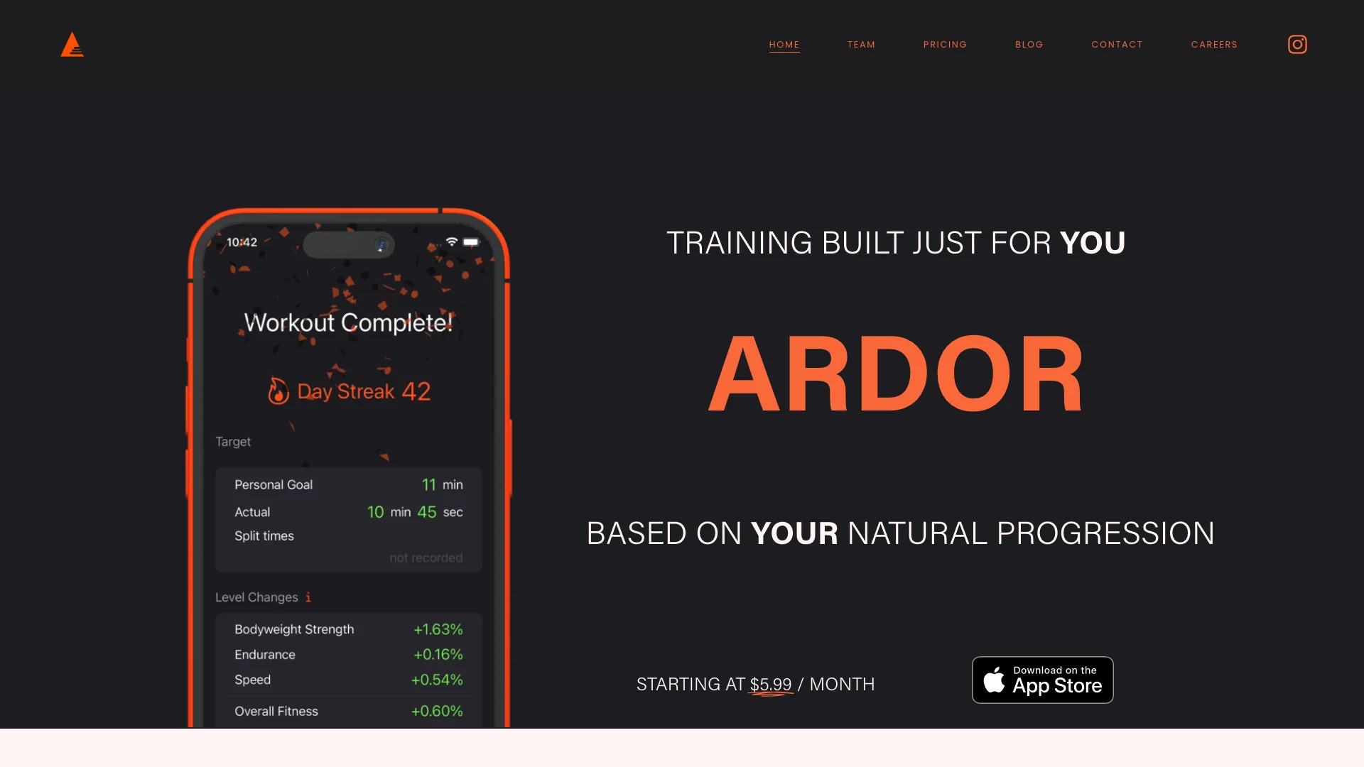 Ardor Fitness 主页截图