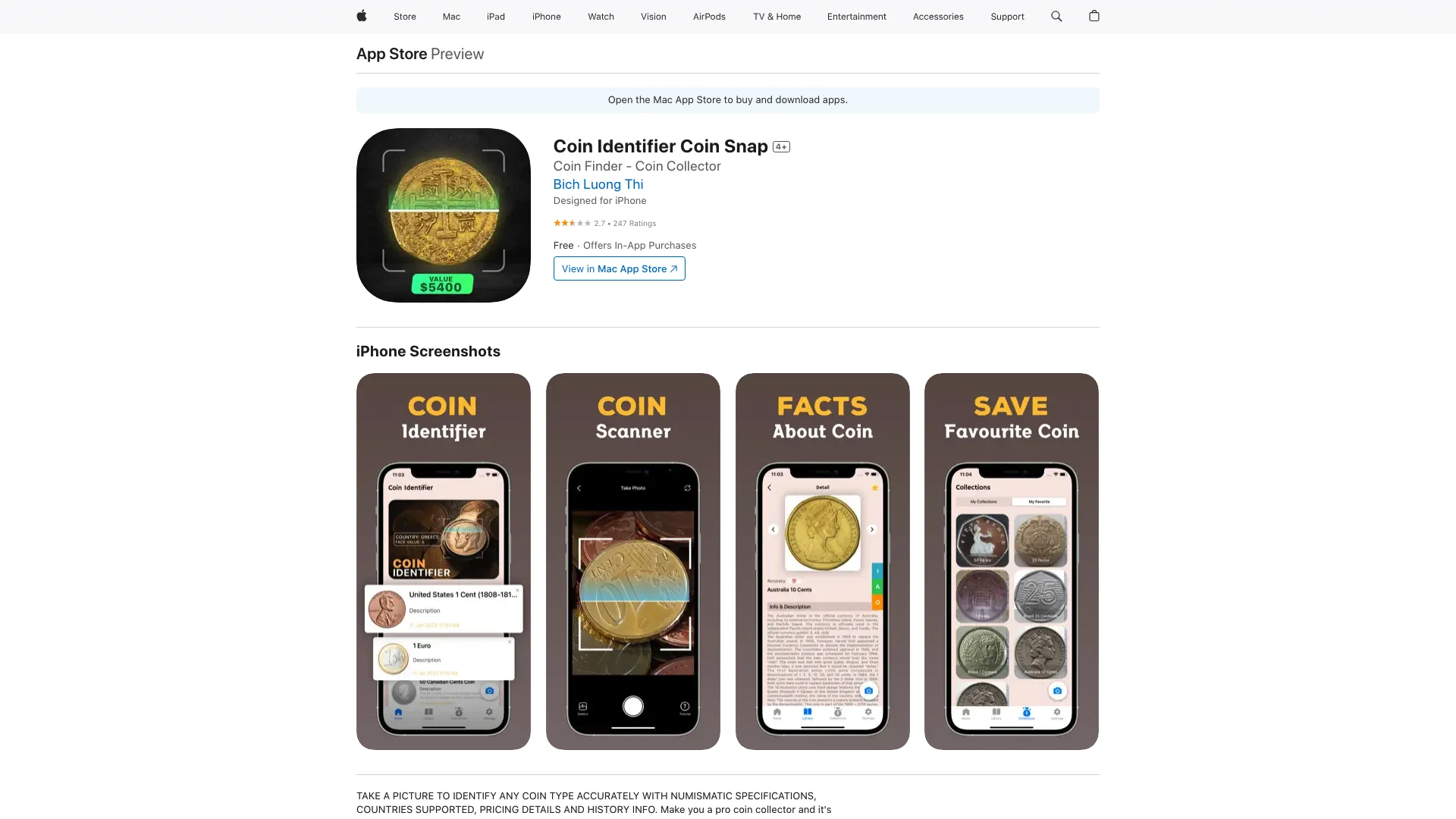 Coin Identifier Coin Snap Screenshot