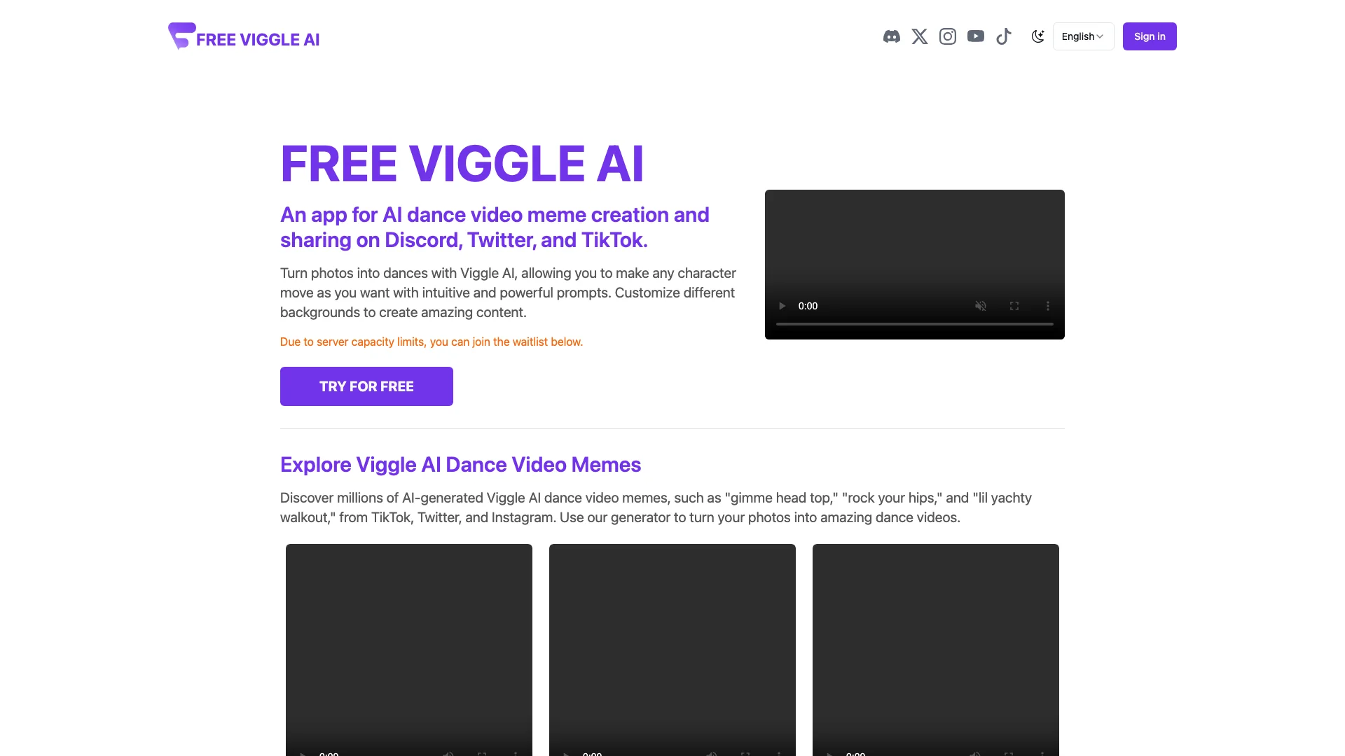 FreeViggleAI 项目主页截图