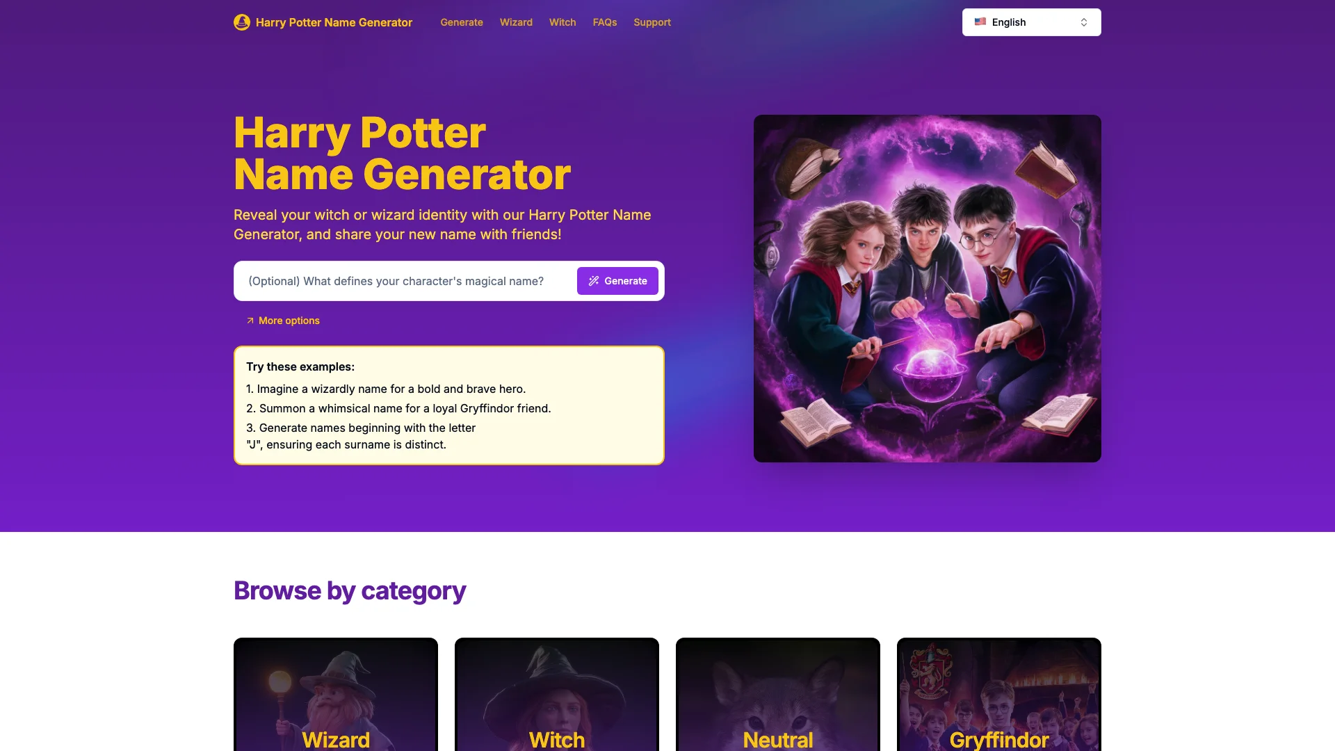 Harry Potter Name Generator