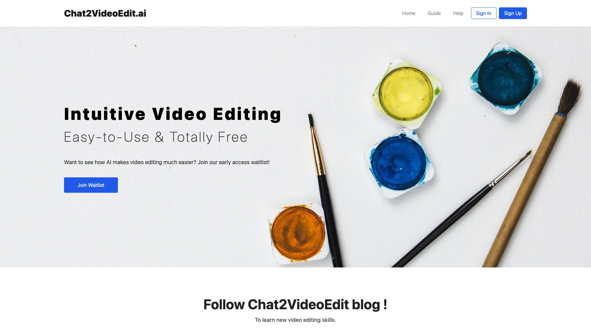 Chat2VideoEdit主页截图