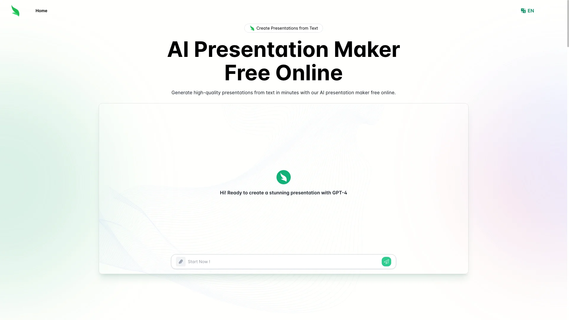 AI Presentation Maker主页截图