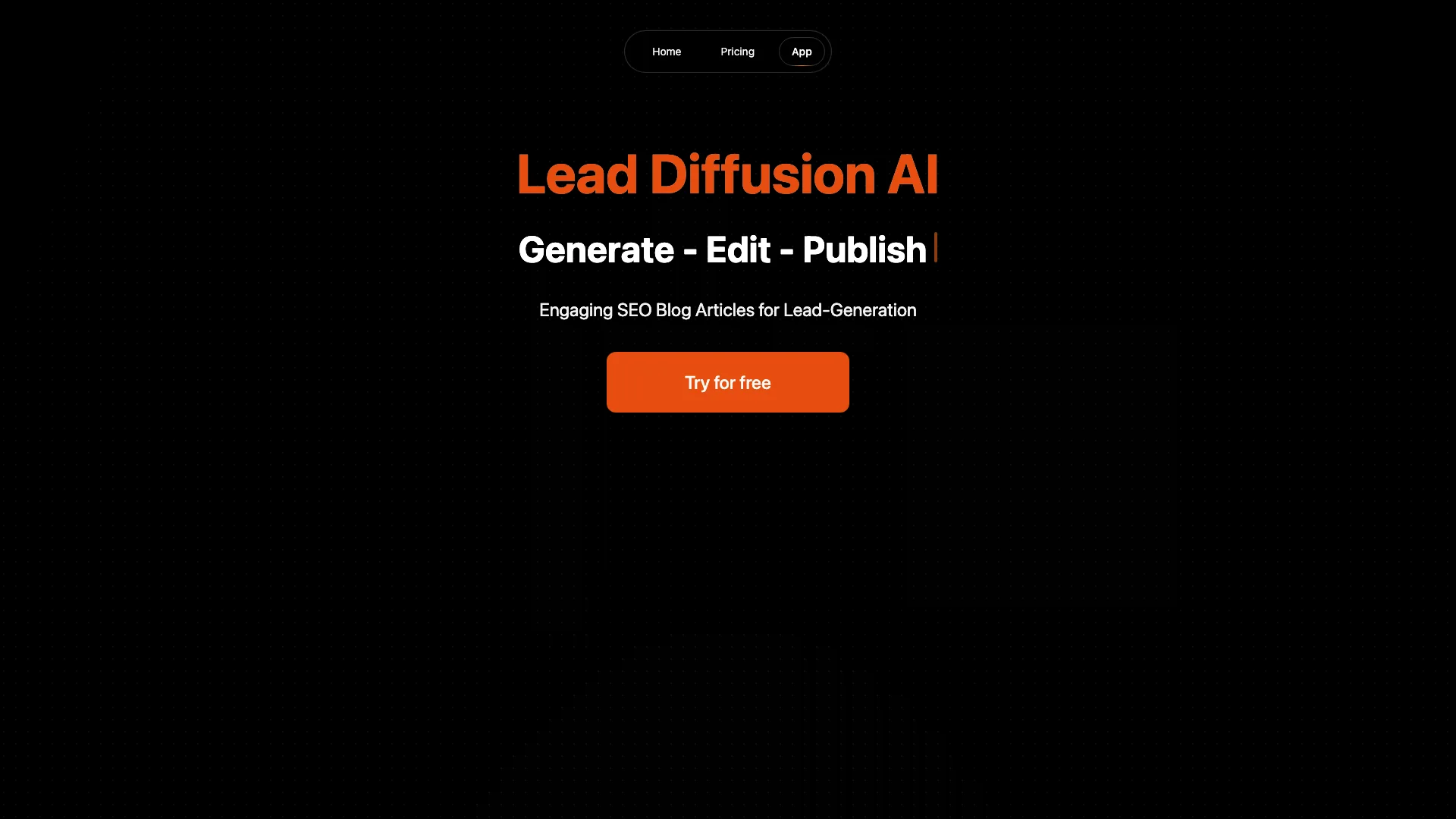 Lead Diffusion AI 主页截图