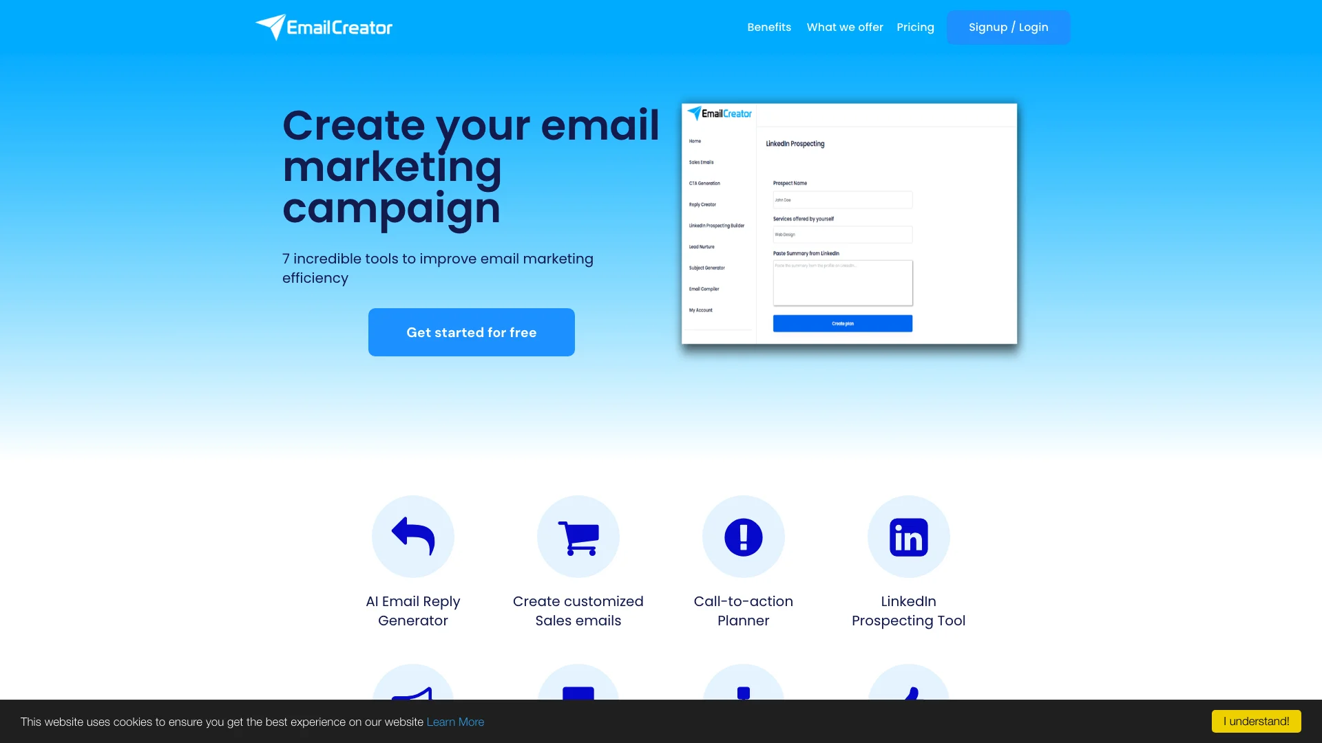 Email Creator 主页截图