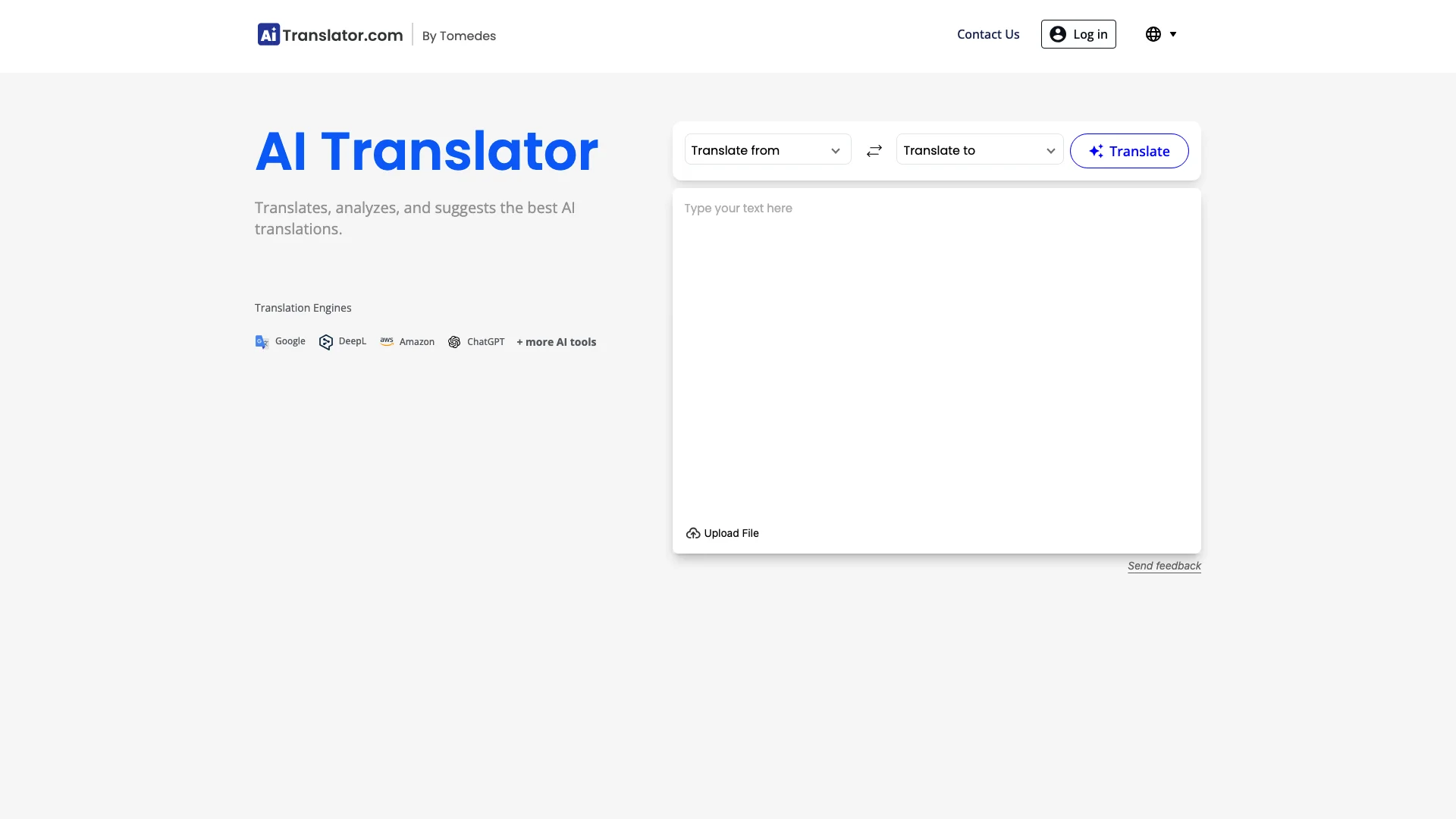 AI Translator 主页截图
