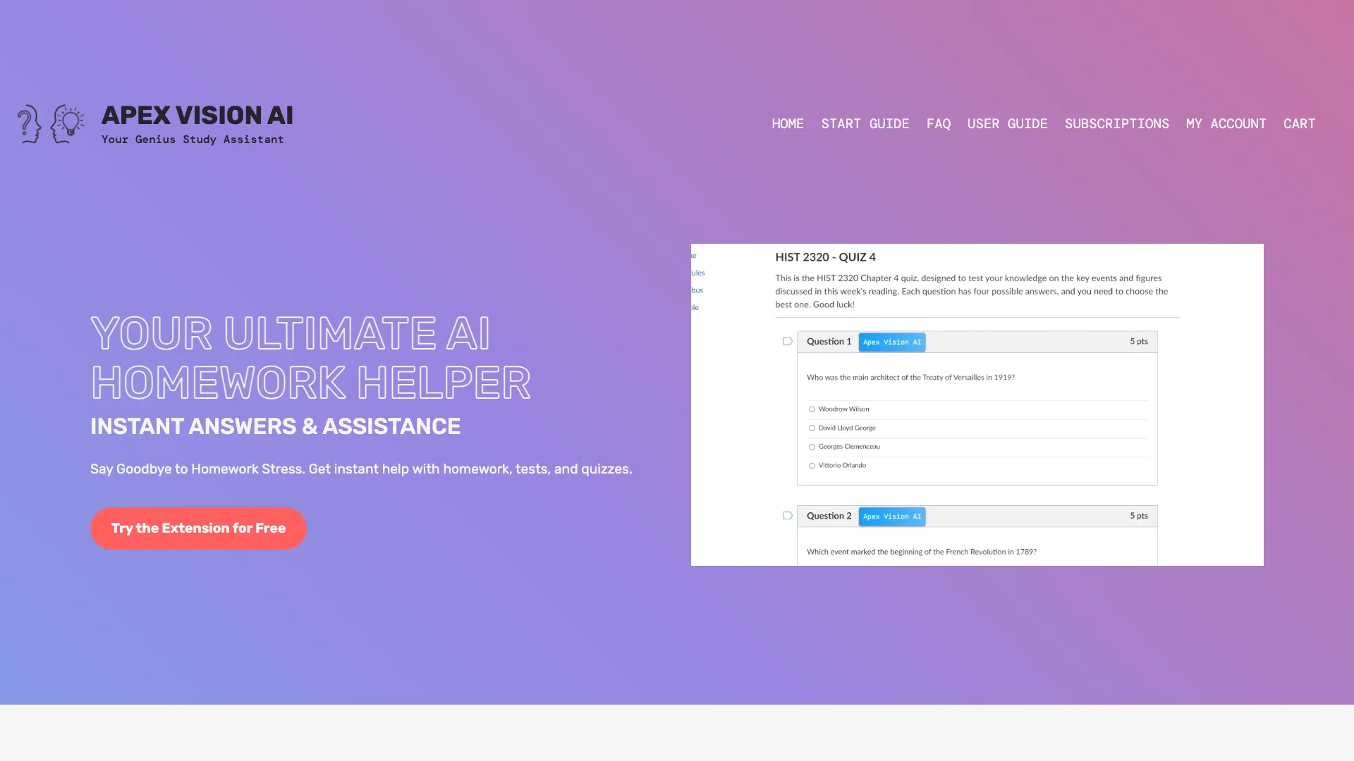 Apex Vision AI Homework Helper