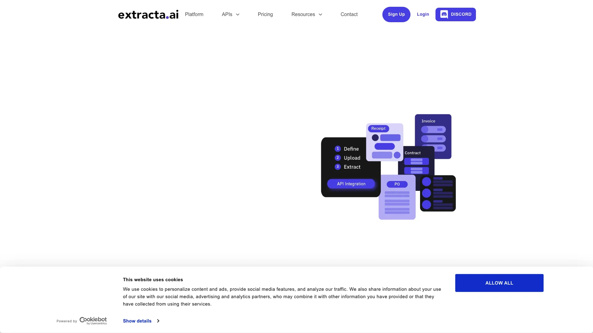 Extracta.ai 项目主页截图