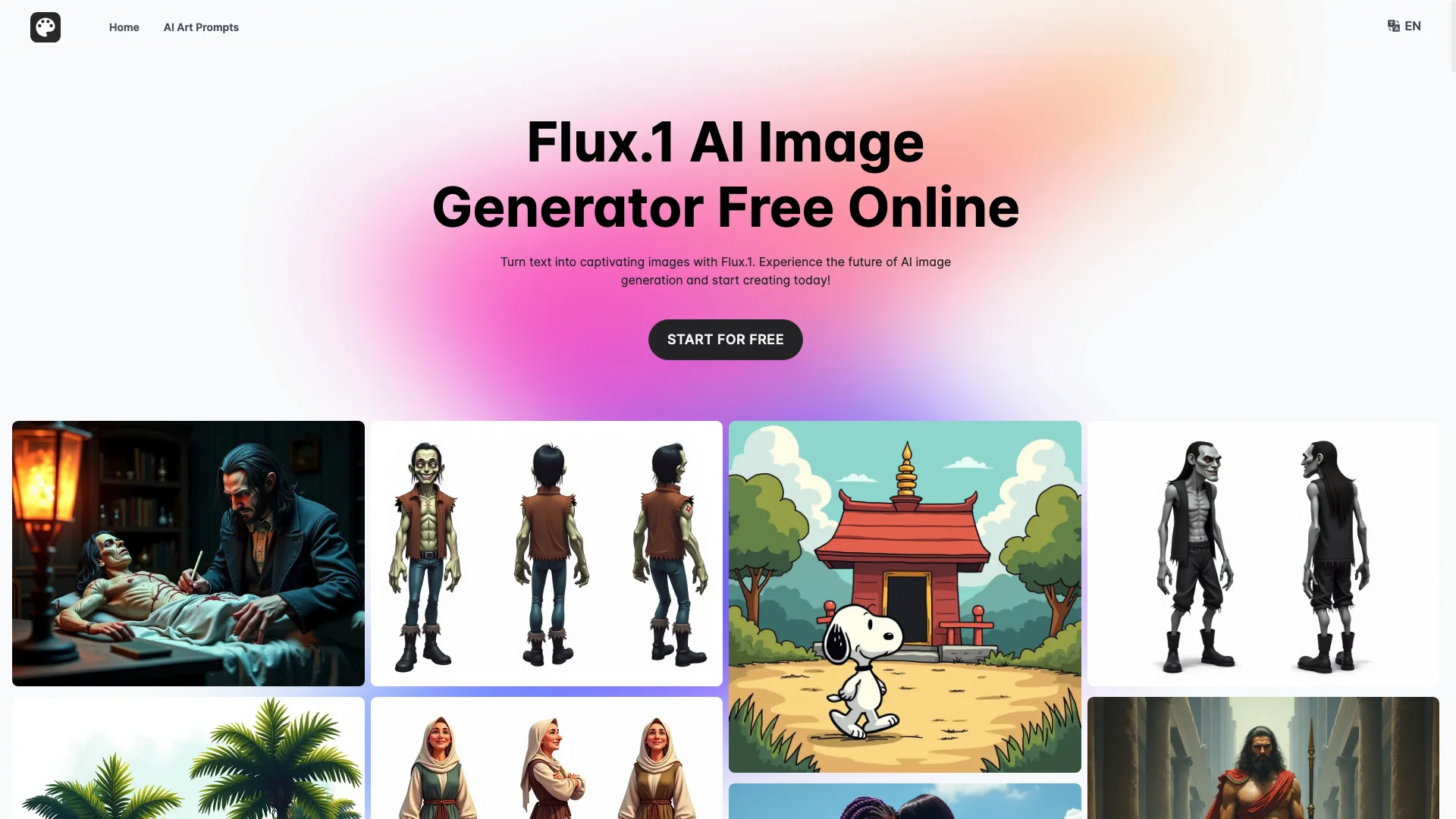 Flux.1 AI图像生成器主页