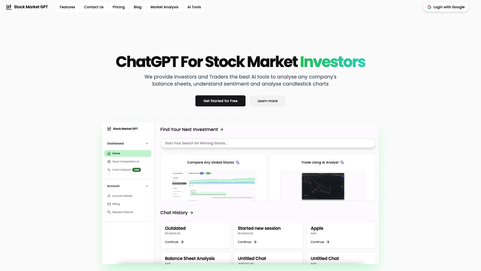 Stock Market GPT主页截图