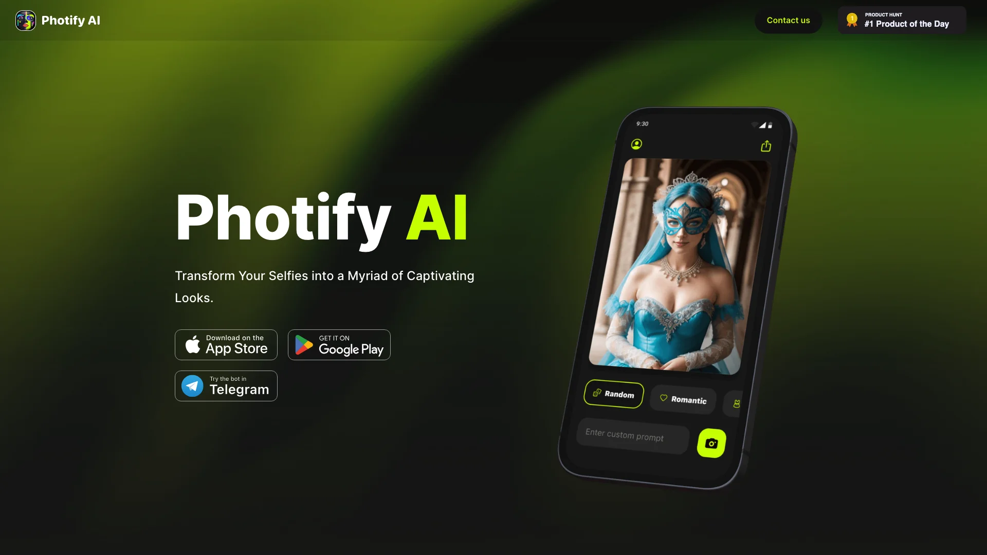 Photify AI 主页截图