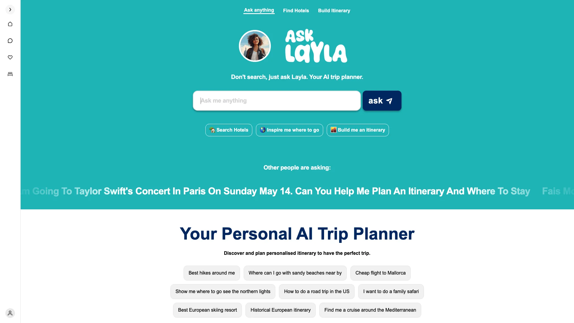 Trip Planner Layla 主页