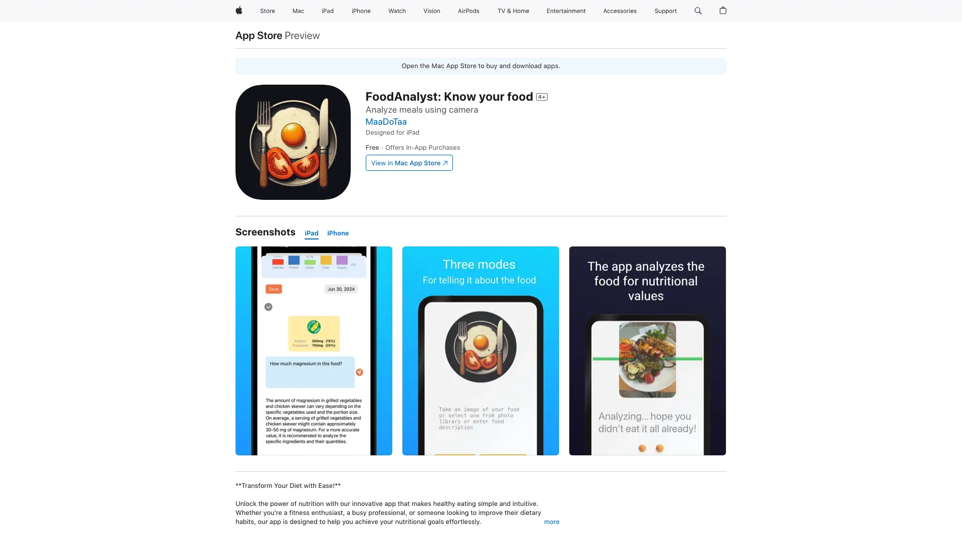 FoodAnalyst 应用截图