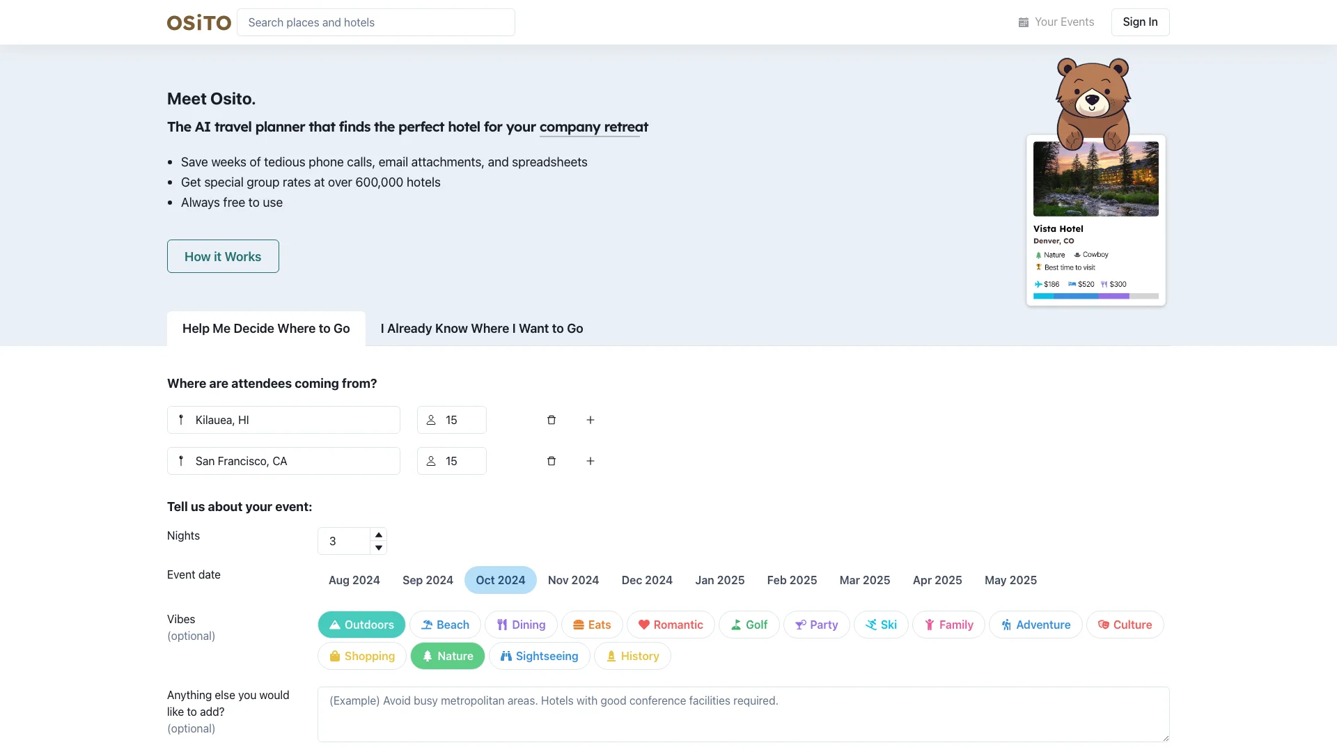 Osito AI Travel Planner