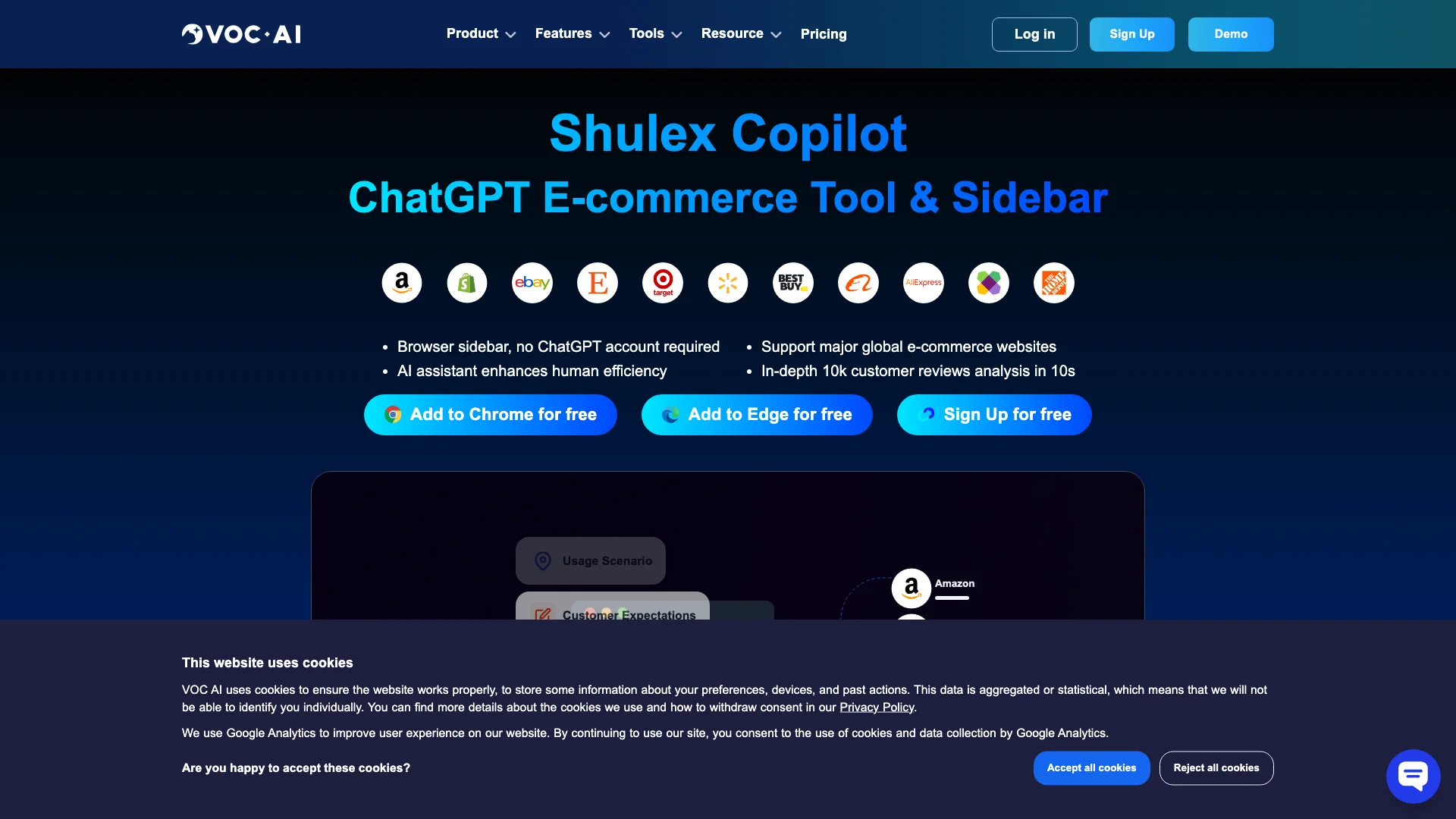 Shulex Copilot ChatGPT E-commerce Tool Screenshot