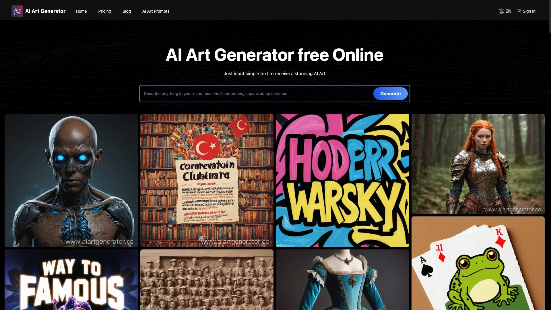 AI Art Generator Free Online主页