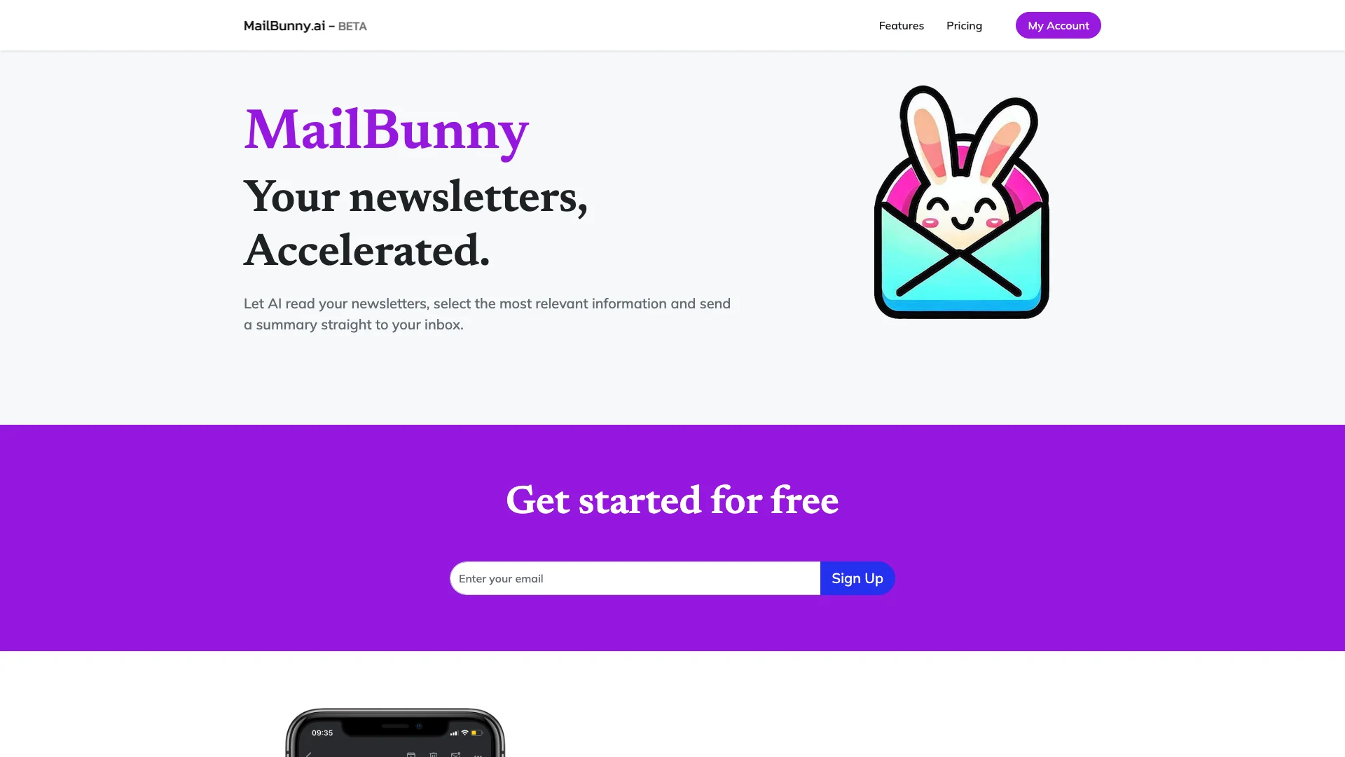 MailBunny.ai主页截图