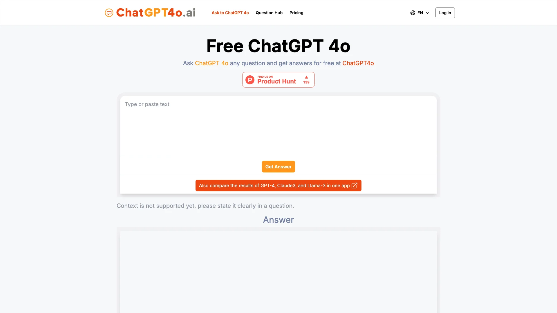 ChatGPT4o.ai 主页截图