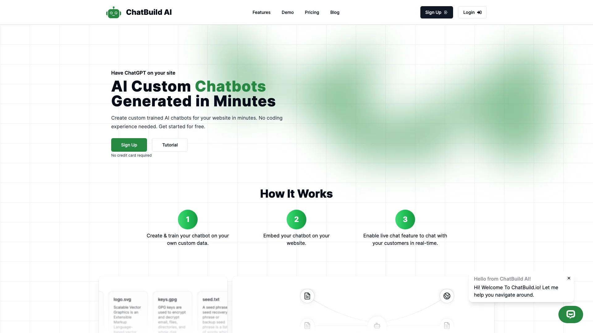 ChatBuild AI 主页截图