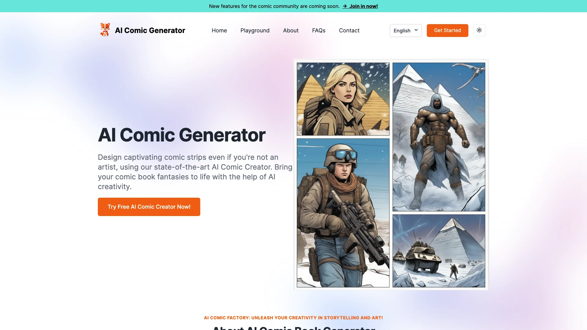 AI Comic Generator Factory 主页