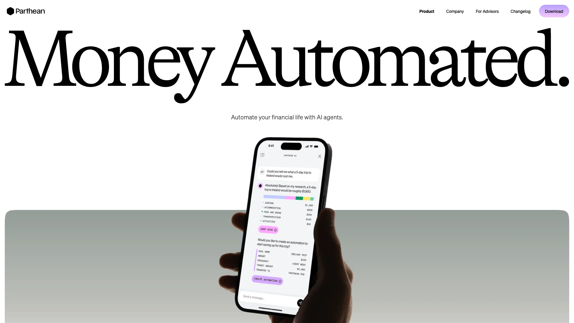 Money Automated - Parthean 主页截图