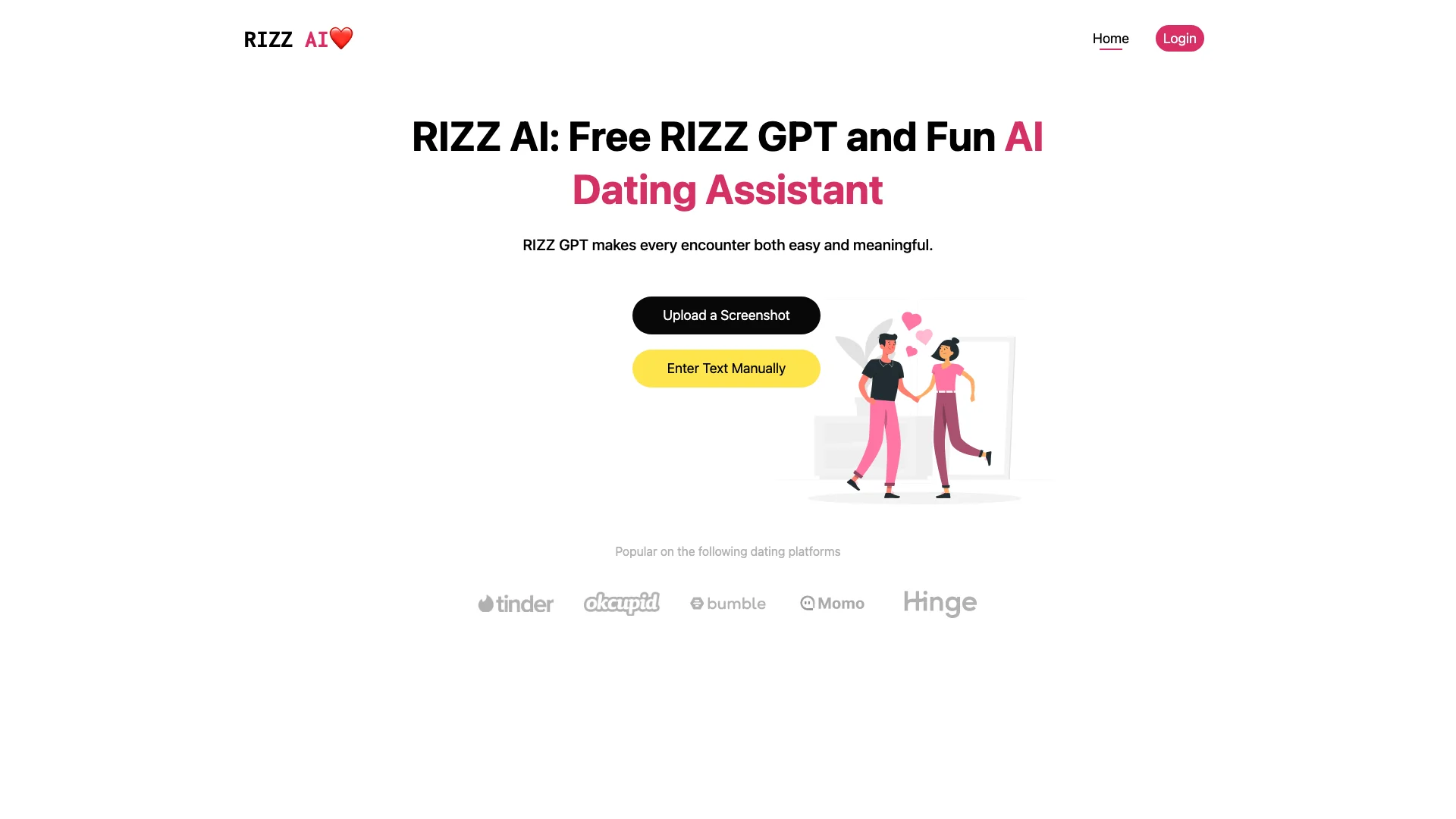 RIZZ AI 主页截图