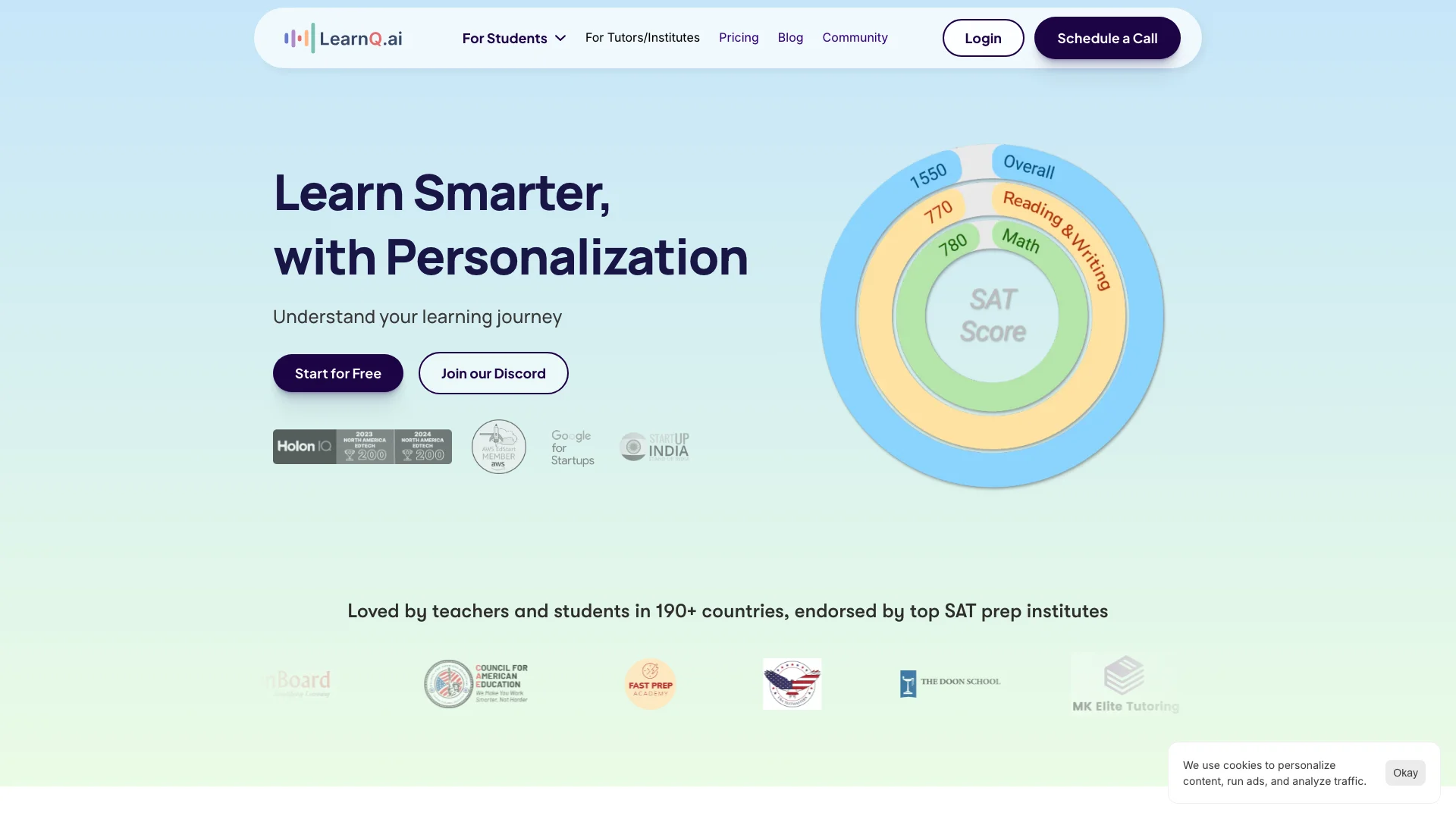 LearnQ.ai 项目主页截图