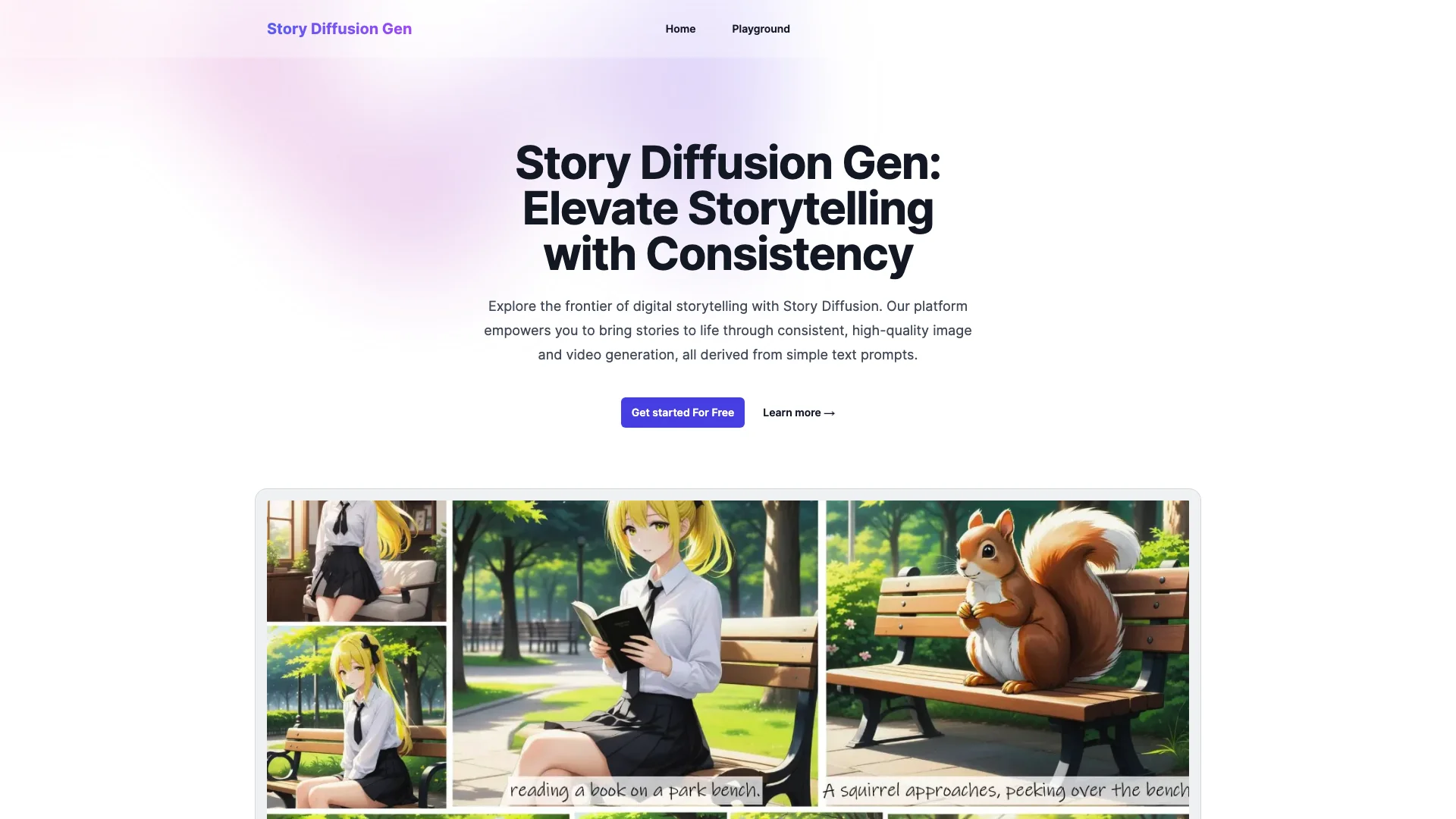 Story Diffusion Gen 主页截图