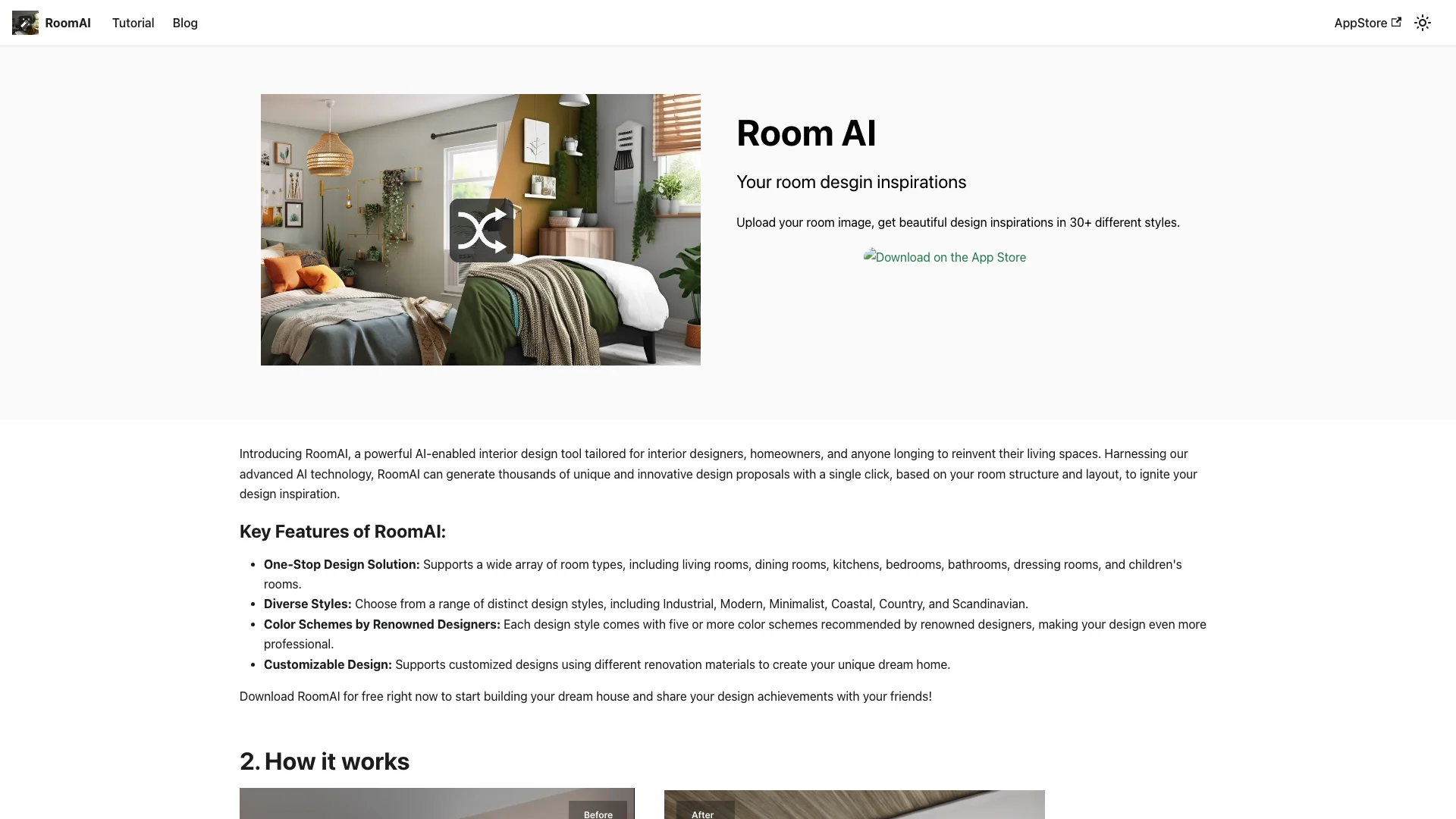 Room AI 主页截图